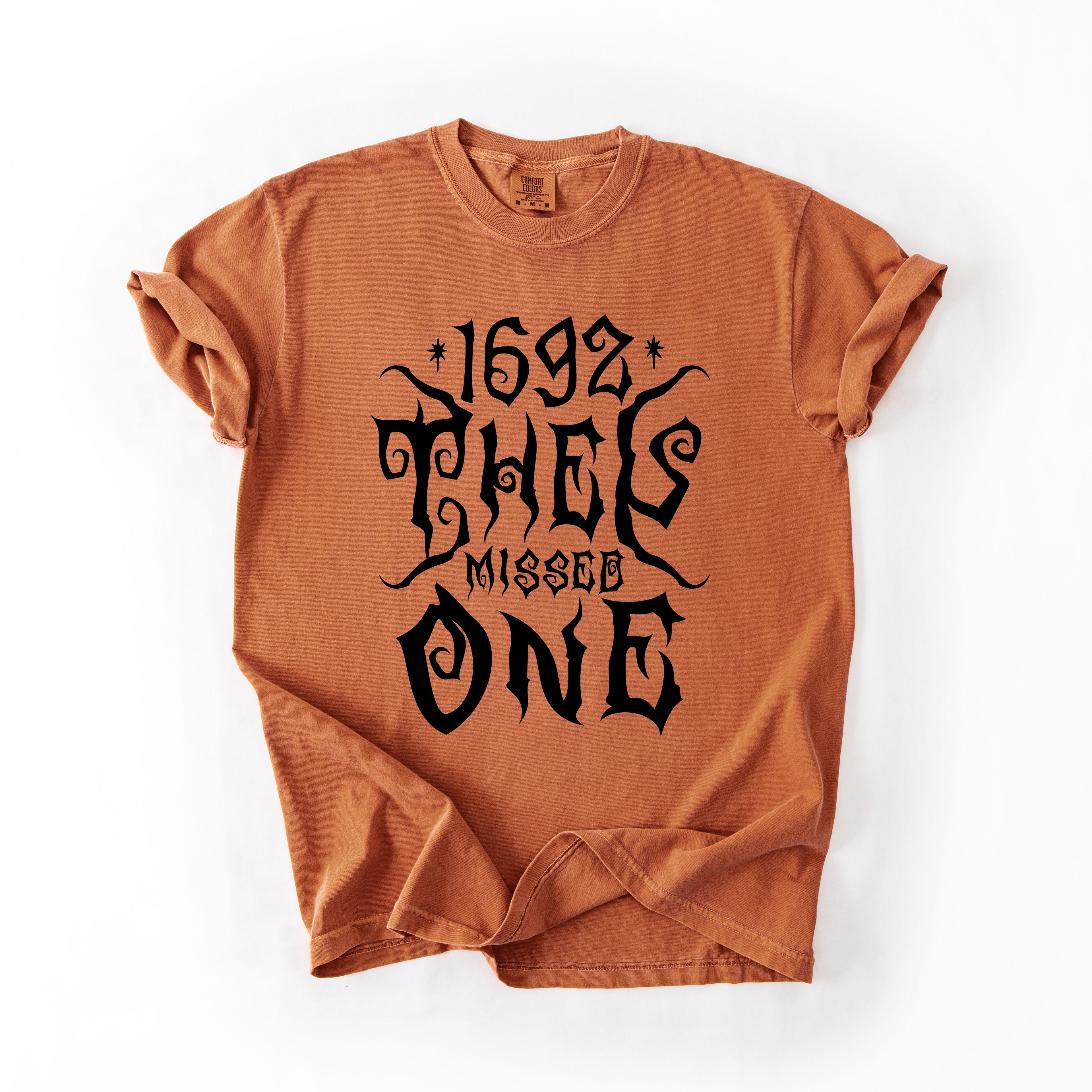 1692 They Missed One Salem Spooky Halloween Witch Shimmering Ghost Comfort Colors Tee