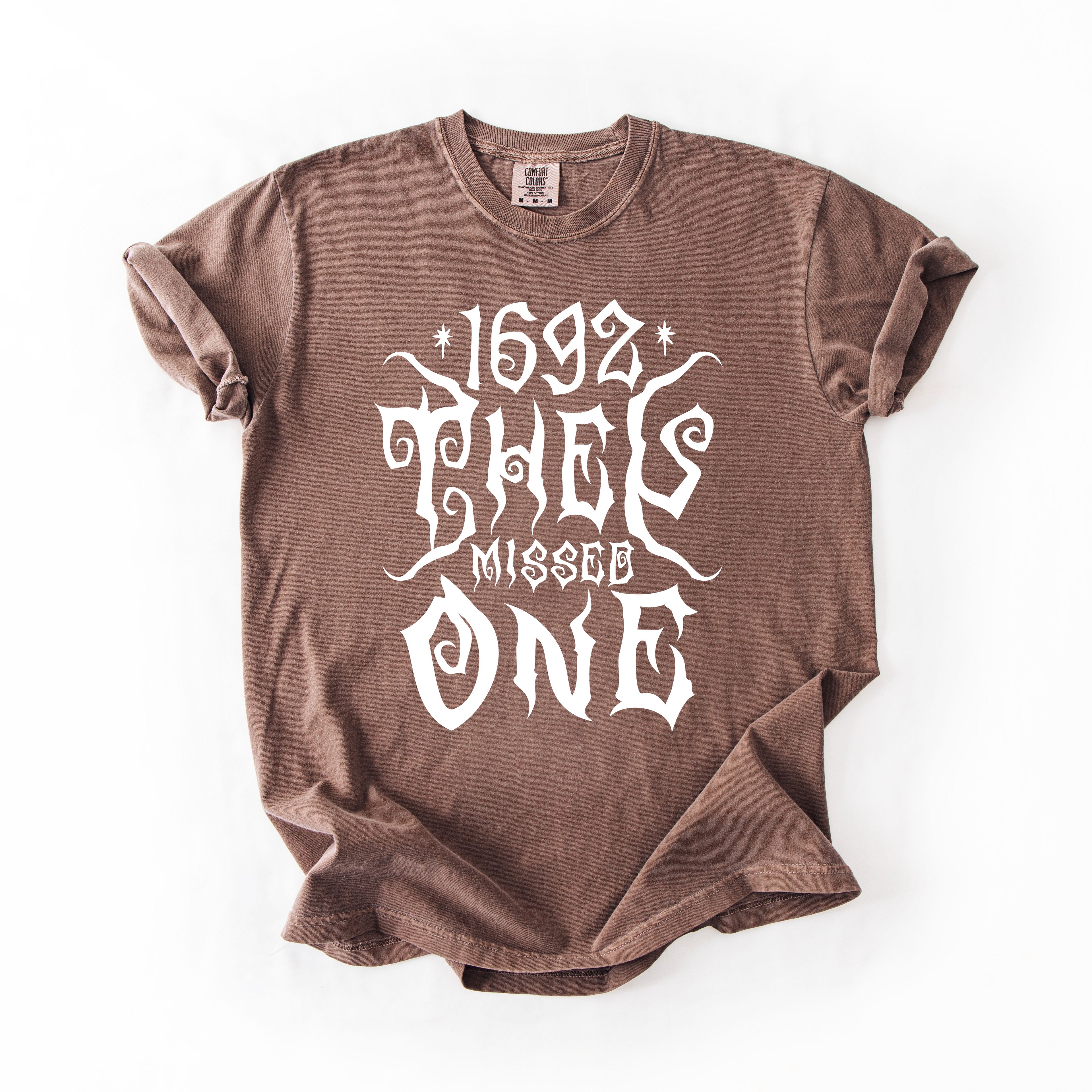 1692 They Missed One Salem Spooky Halloween Witch Shimmering Ghost Comfort Colors Tee