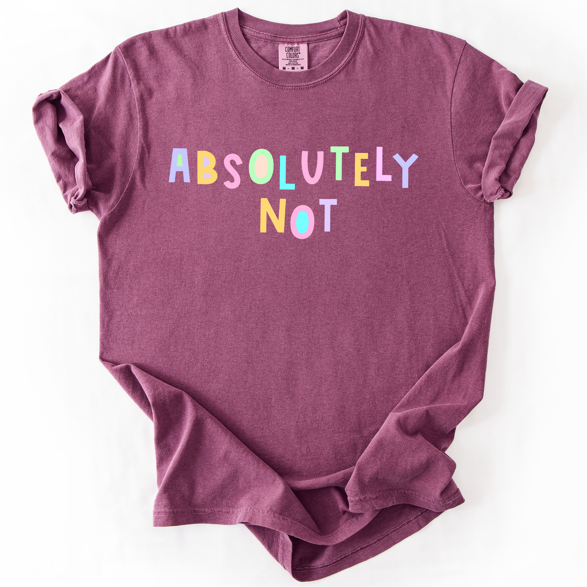 Absolutely Not Colorful Sassy Sarcastic Minimalist Funny Graphic Comfort Colors Tee
