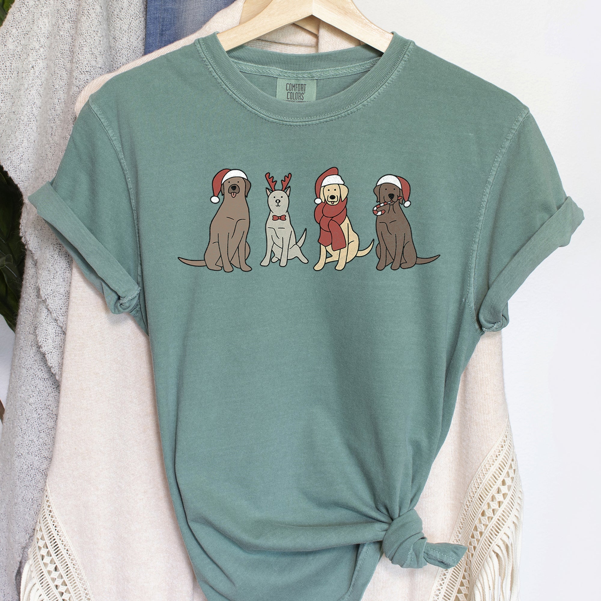 Christmas Cozy Vintage Holiday Cheer Festive Nightfall With Retro Florals And Rustic Charm Comfort Colors Tee