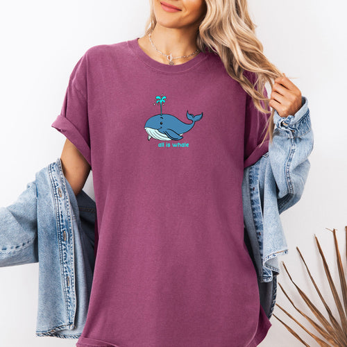 All Is Whale Oceanic Minimalist Beach Humor For Ocean Lovers And Whale Enthusiasts Comfort Colors Tee