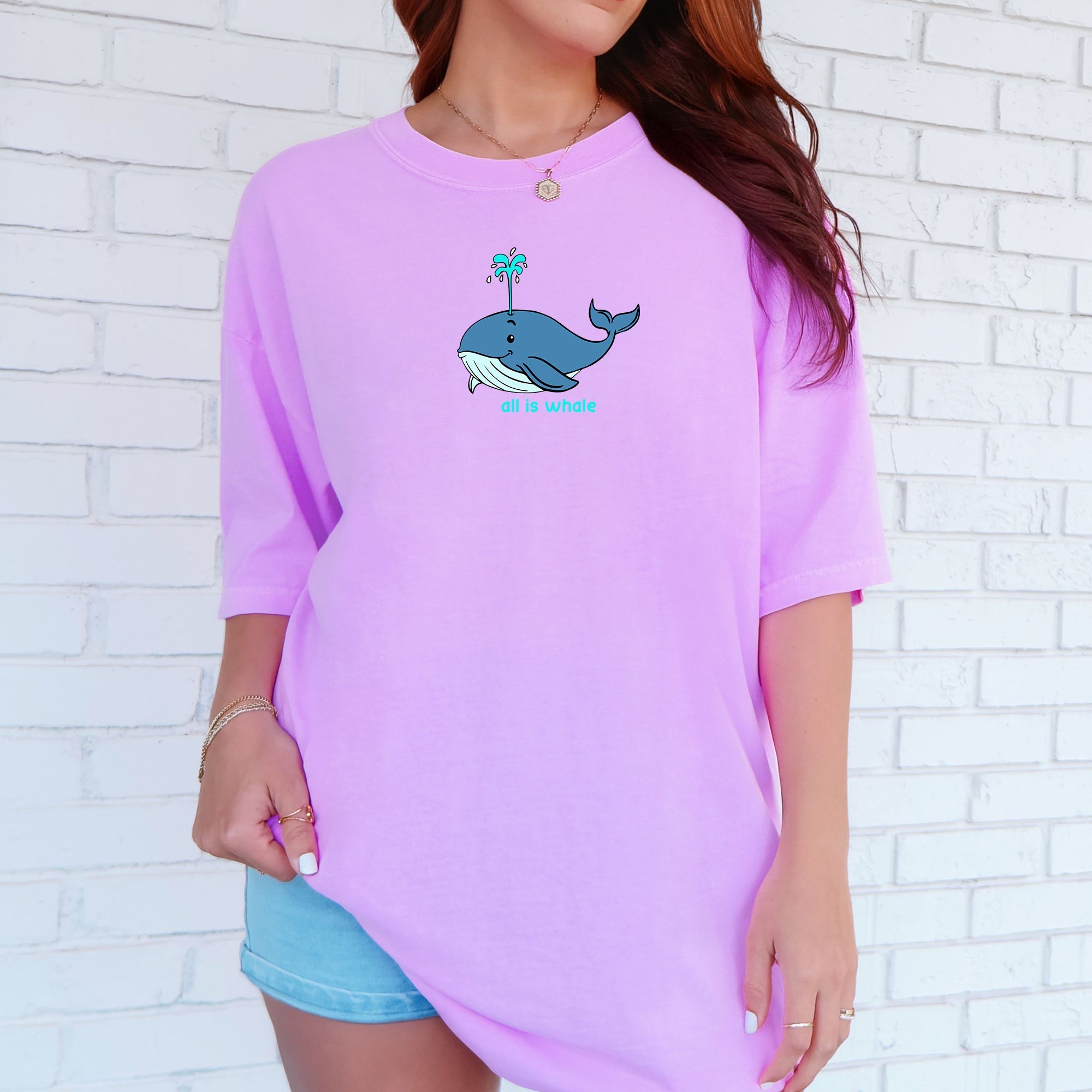 All Is Whale Oceanic Minimalist Beach Humor For Ocean Lovers And Whale Enthusiasts Comfort Colors Tee