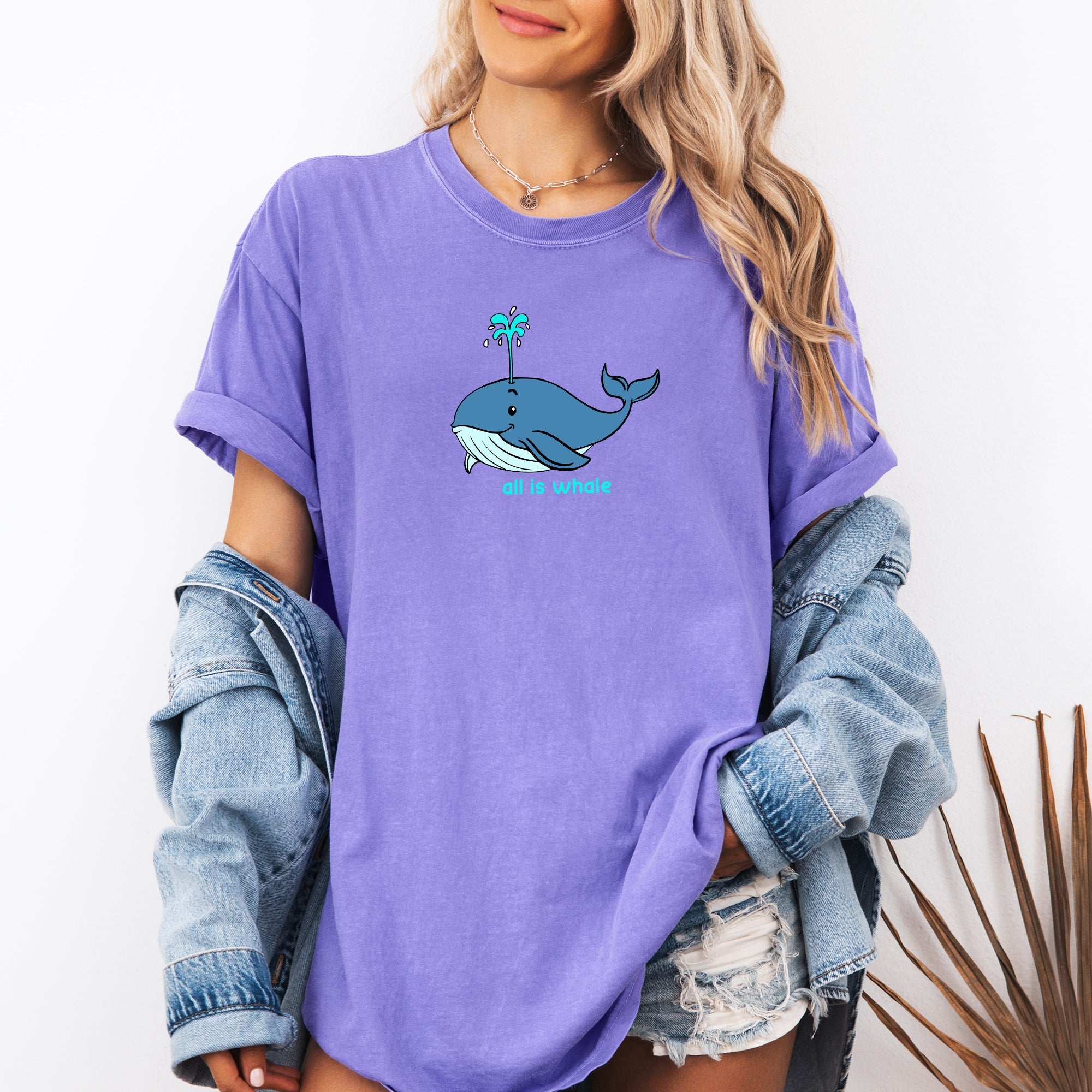 All Is Whale Oceanic Minimalist Beach Humor For Ocean Lovers And Whale Enthusiasts Comfort Colors Tee