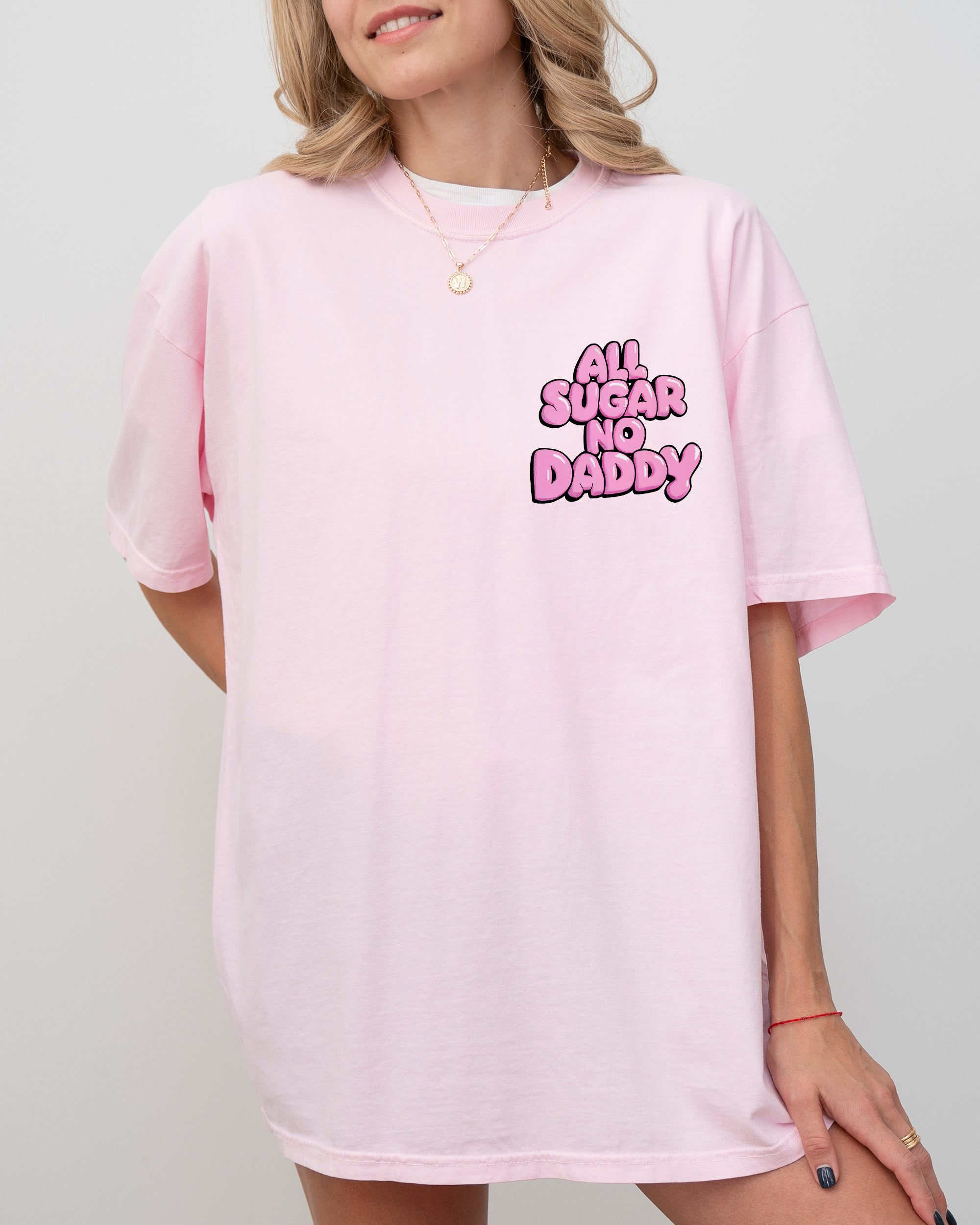 All Sugar No Daddy Pocket Print Vintage Style Graphic Design Edition Comfort Colors Tee