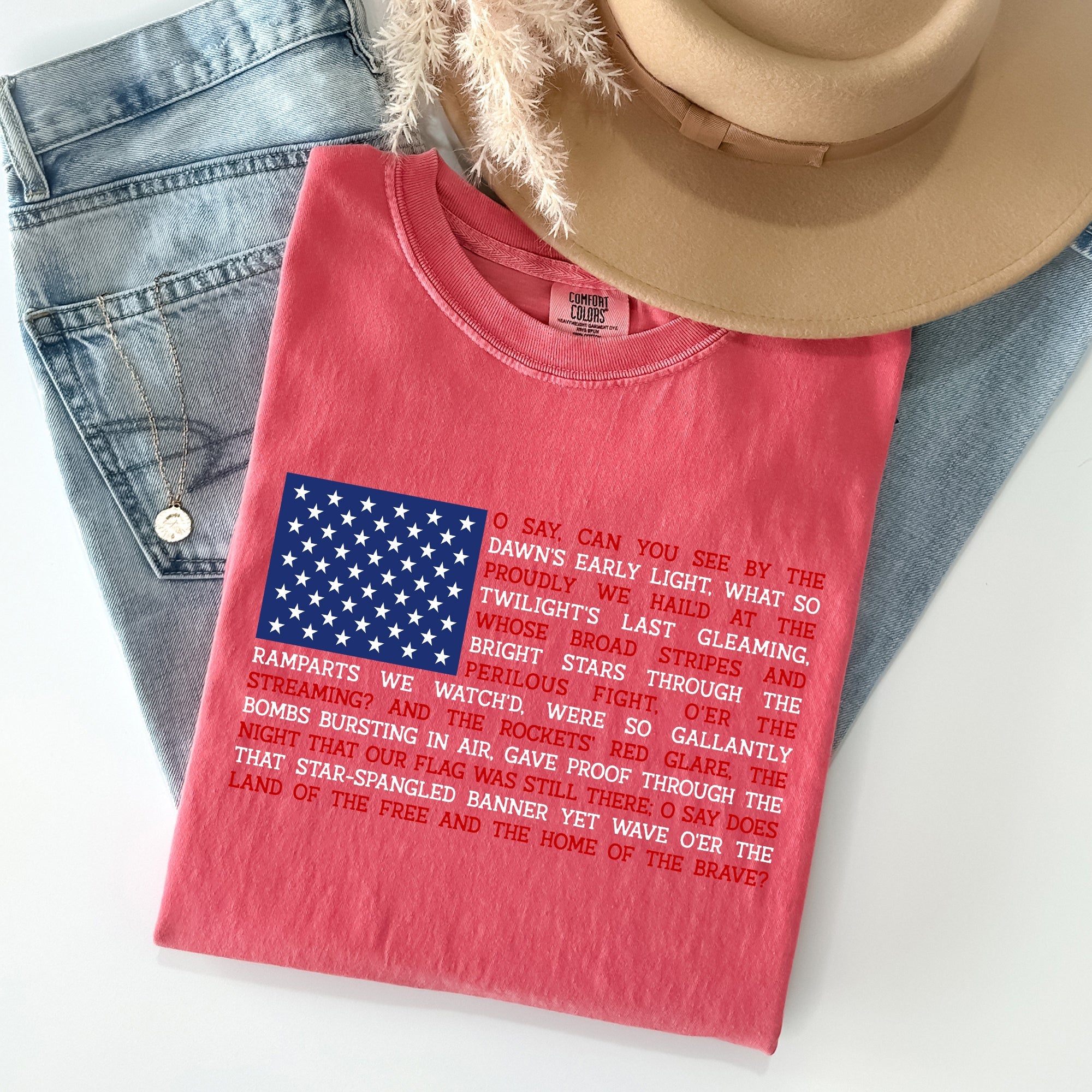 American Flag Anthem Patriotic Fourth Of July Pride Vintage Edition Flag Graphic Heritage Comfort Colors Tee