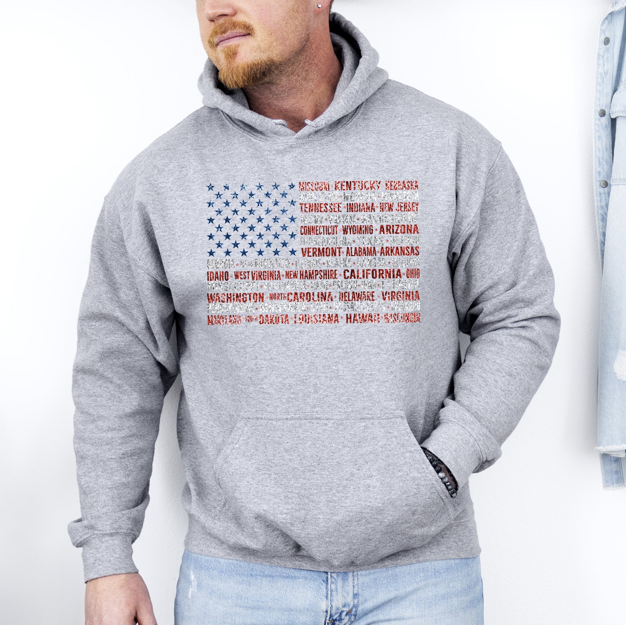 Graphic American Flag States Patriot USA Fourth of July Limited Edition Patriotic Hoodie