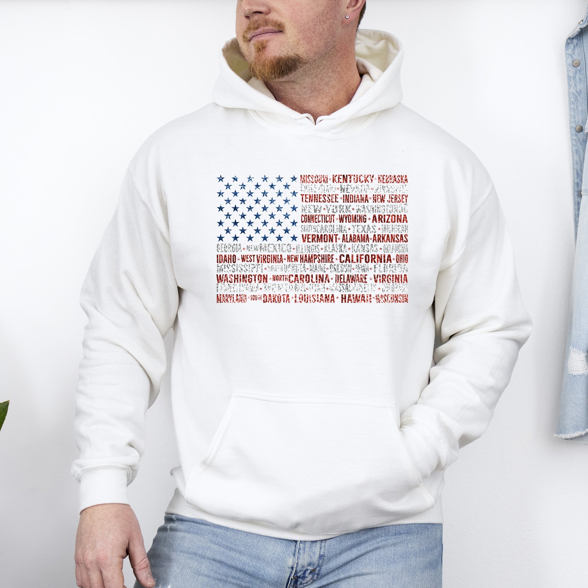 Graphic American Flag States Patriot USA Fourth of July Limited Edition Patriotic Hoodie