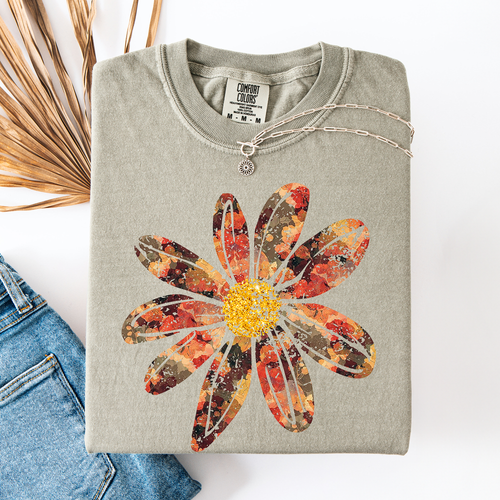 Autumn Flower Beautiful Fall Floral Vintage Boho Garden Illustration Comfort Colors Tee