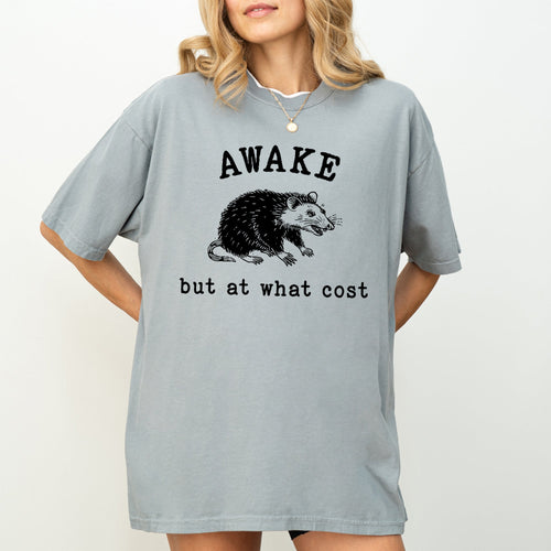 Awake But At What Cost Opossum Vintage Inspired Limited Edition Comfort Colors Tee