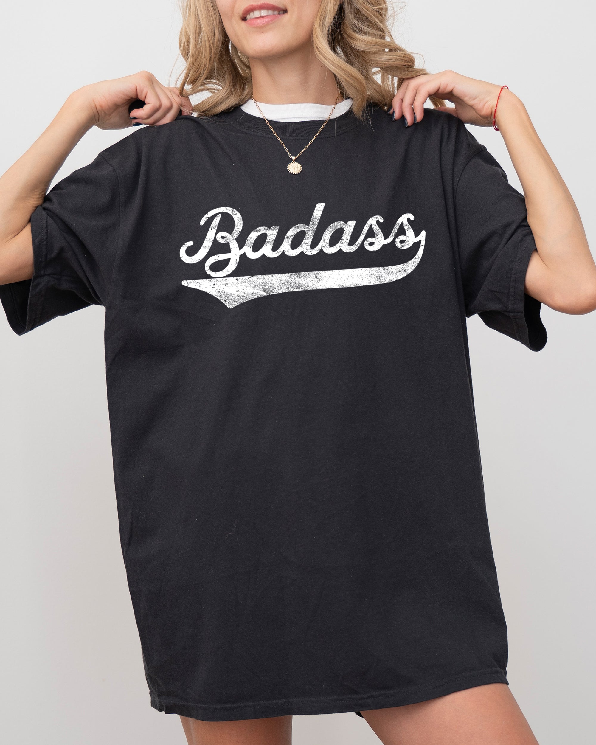 Bad Ass Vulgar Funny Humorous Retro Aesthetic Vintage Inspired Comfort Colors Tee