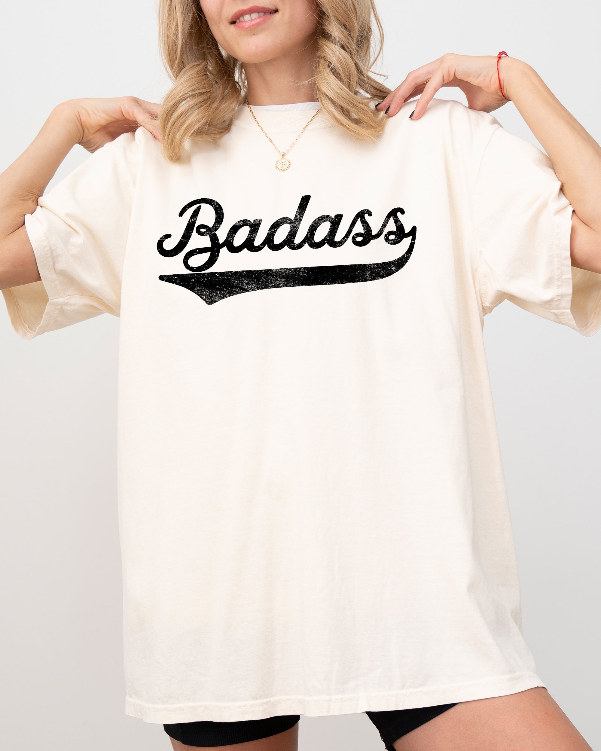 Bad Ass Vulgar Funny Humorous Retro Aesthetic Vintage Inspired Comfort Colors Tee
