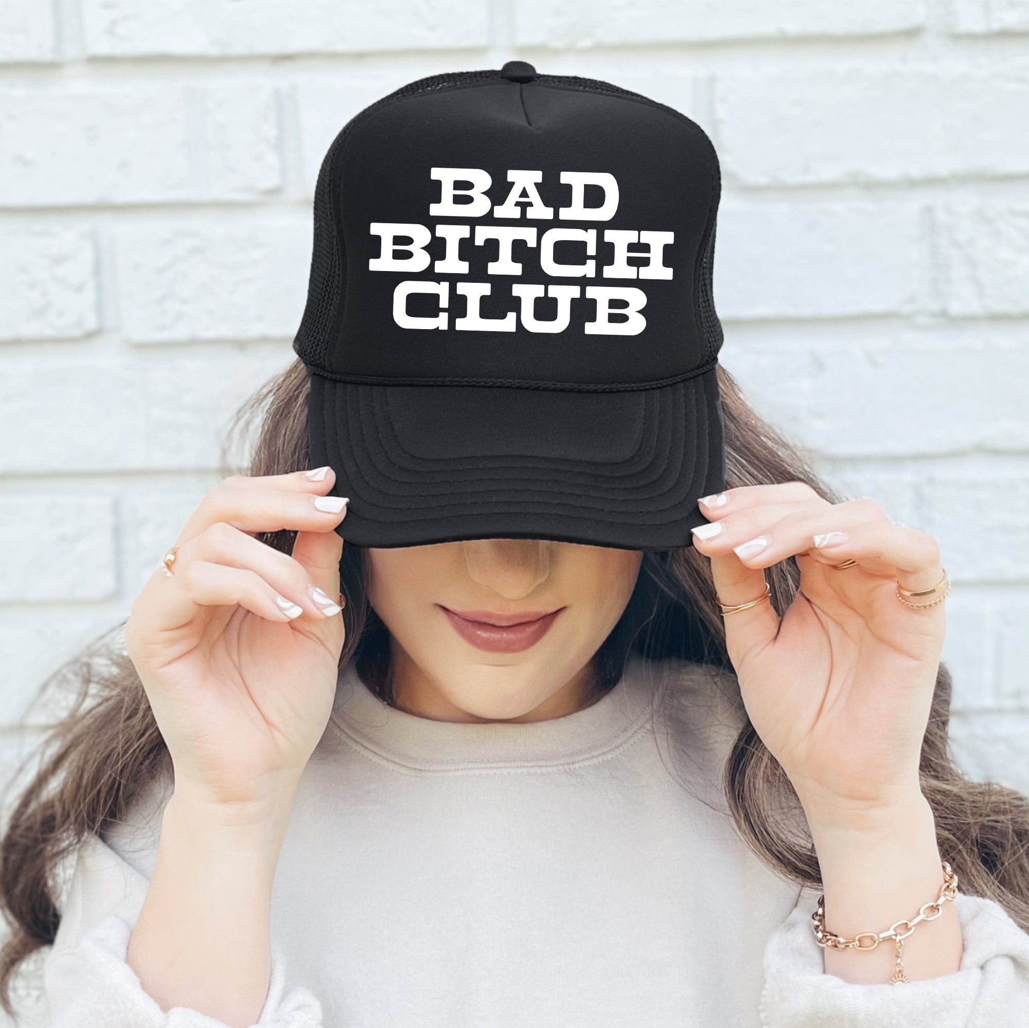 Bad Bitch Club Bold Empowerment Sayings Graphic Slogan Collection Edition Trucker Hat