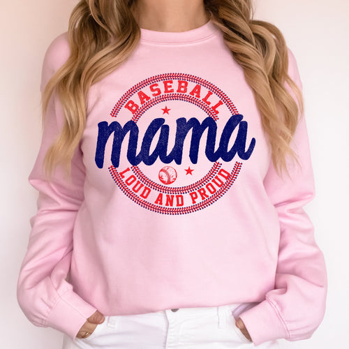 Baseball Mama Loud and Proud Sports Mom Celebration Mother's Day Premium Sweatshirt