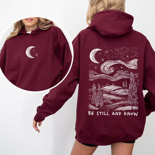 Be Still And Know Bible Verse Faith Christian Religious Inspirational Message Hoodie