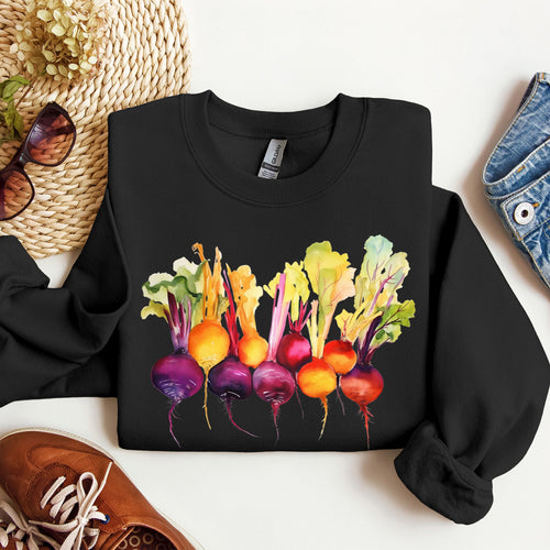 Beets Watercolor Vegetables Gardening Artistic Illustration Sweatshirt