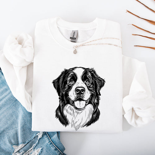 Bernese Mountain Dog Lover And Best Friend Forever Portrait Series Deluxe Sweatshirt