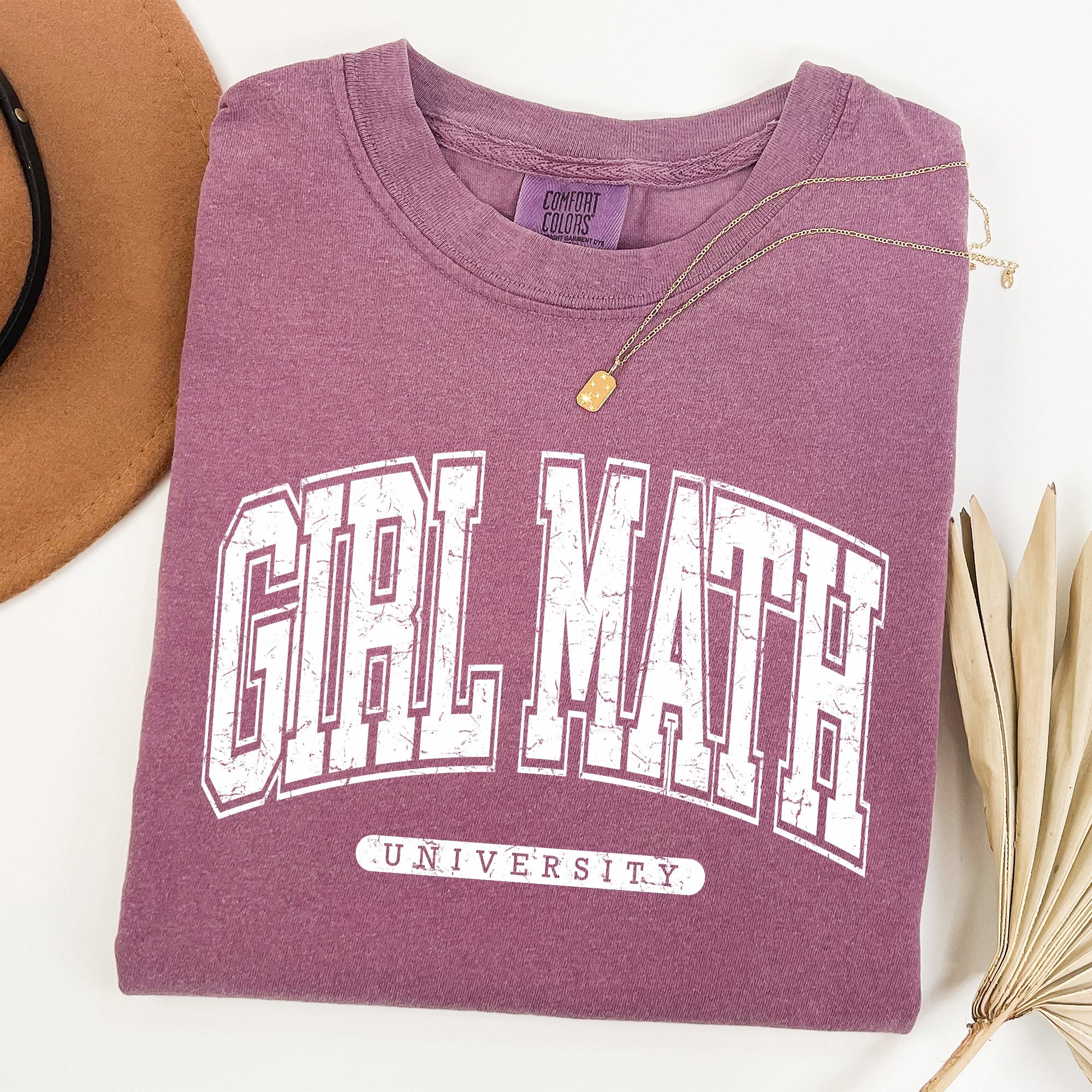 Girl Math University Retro Academic Chic Vintage Inspired Premium Quality Comfort Colors Tee