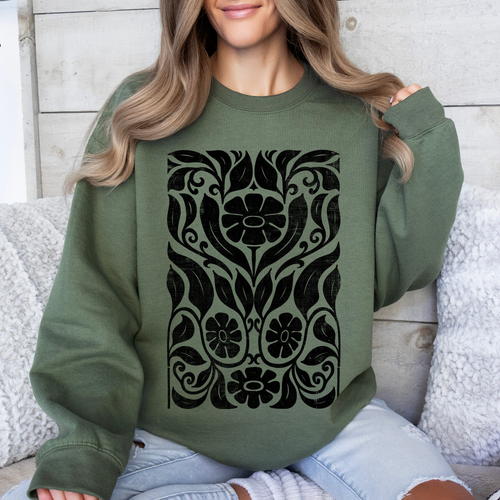 Big Bloom Daisy Flower Vintage Boho Nature Inspired Bold Floral Pattern Sweatshirt
