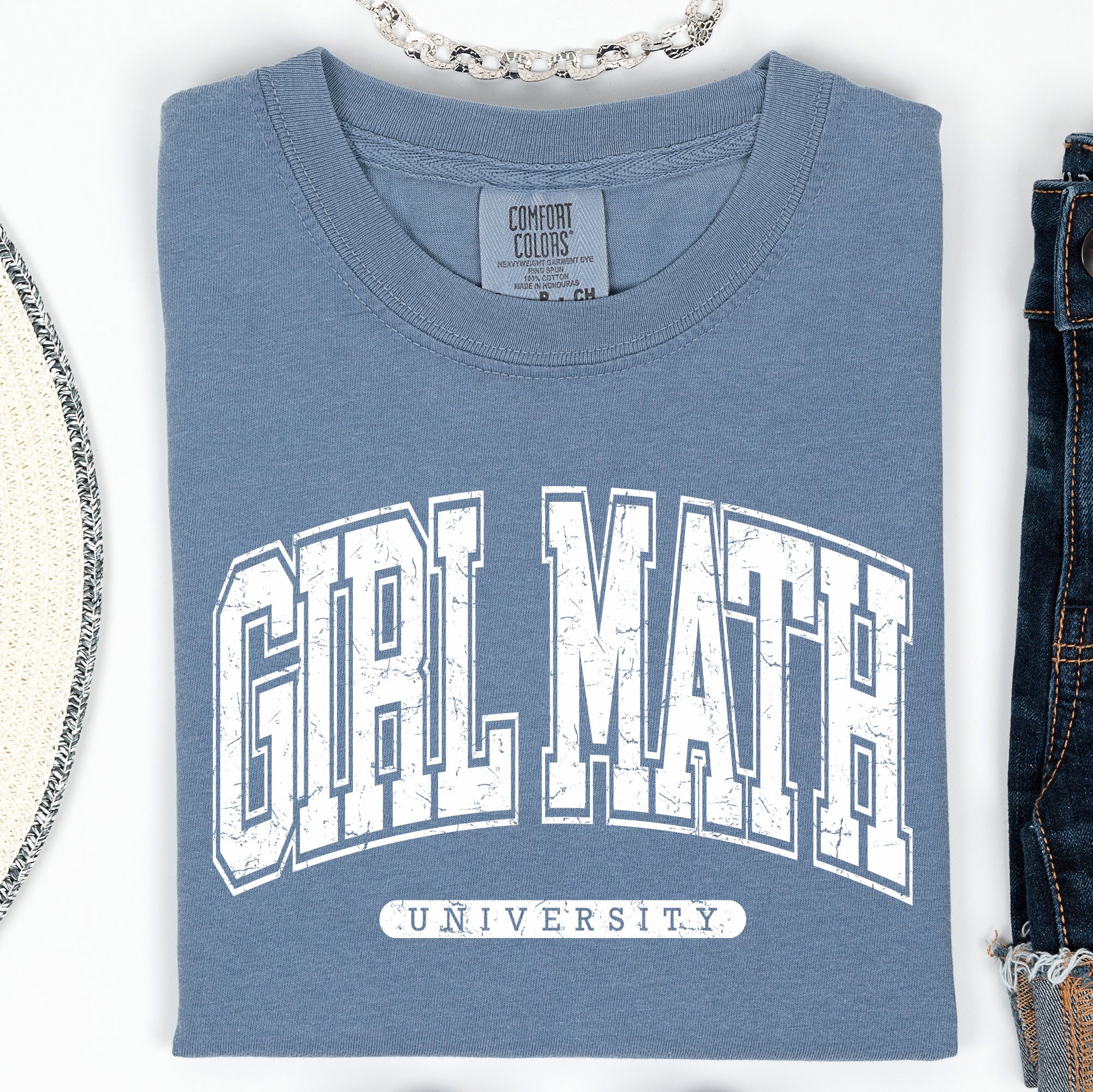 Girl Math University Retro Academic Chic Vintage Inspired Premium Quality Comfort Colors Tee