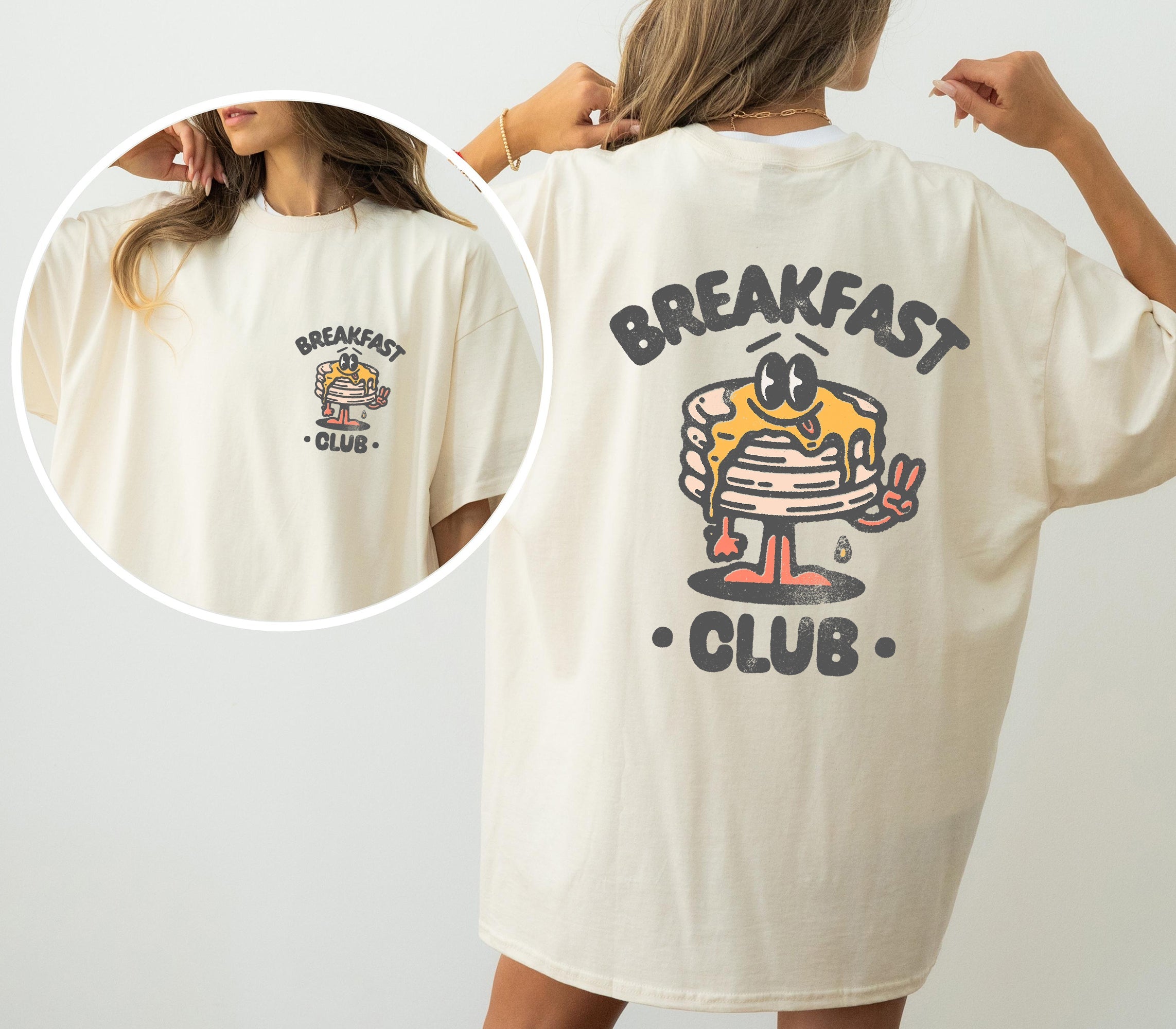 Breakfast Club Front And Back Pancakes Vintage Retro Movie Shirt Comfort Colors Tee