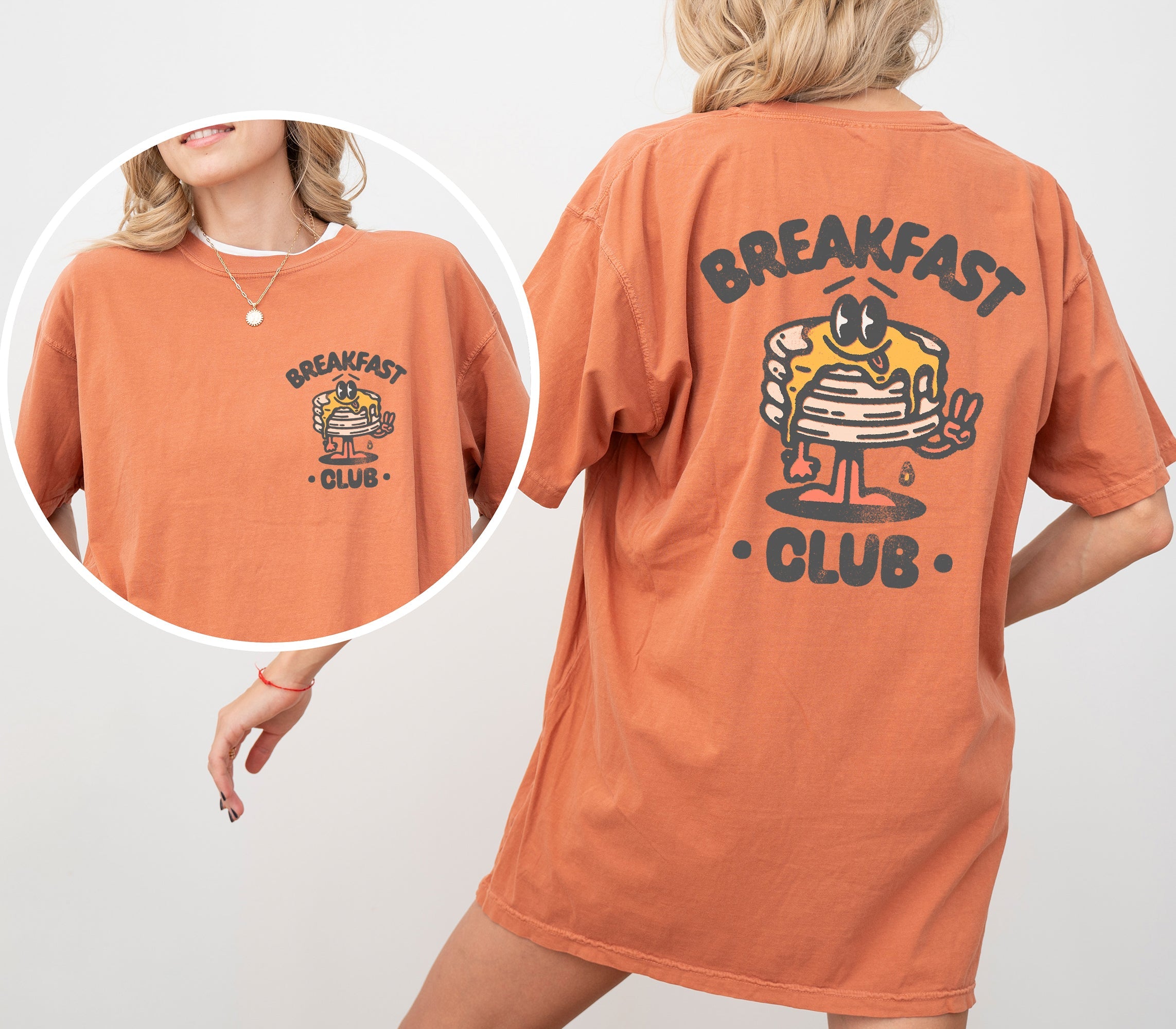 Breakfast Club Front And Back Pancakes Vintage Retro Movie Shirt Comfort Colors Tee