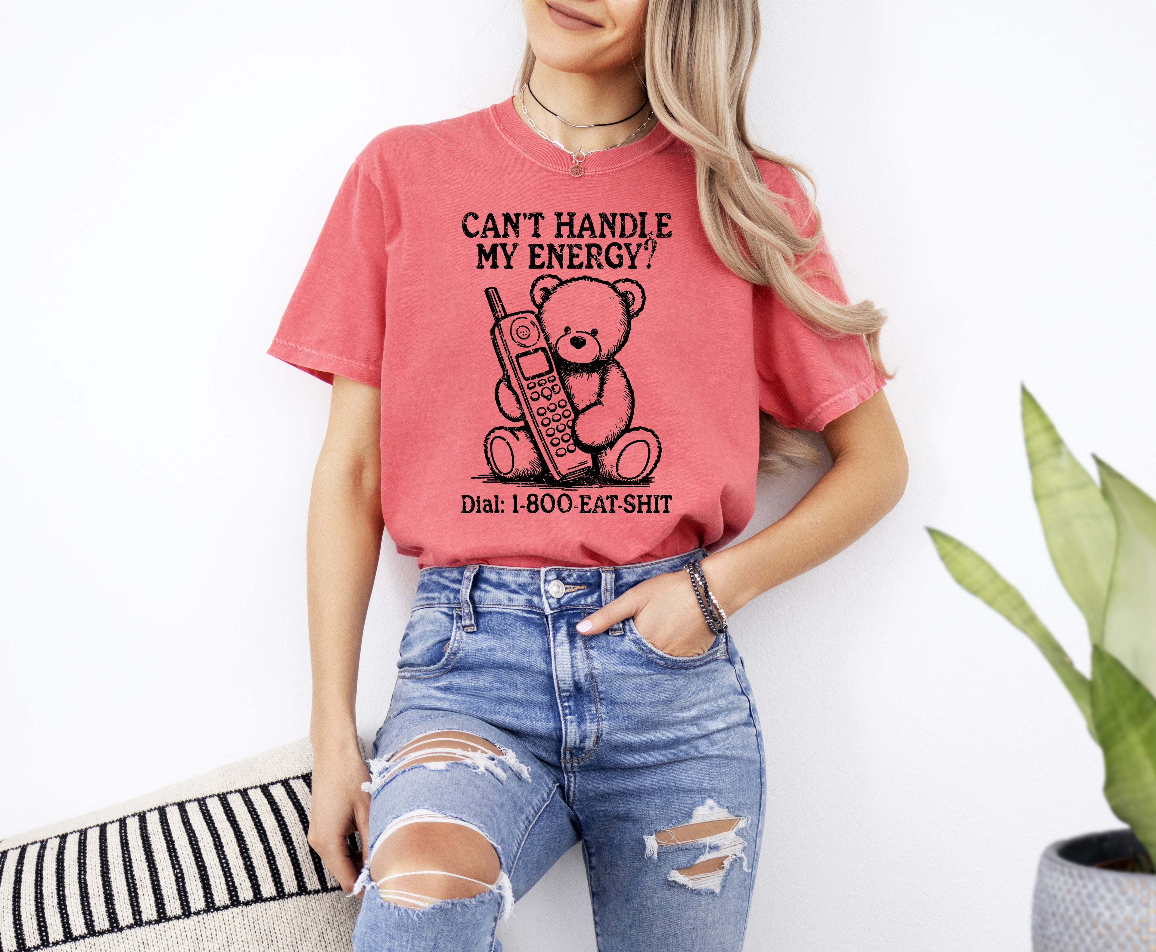 Can't Handle My Energy Sassy Teddy Bear Meme Design Edition Vintage Comfort Colors Tee