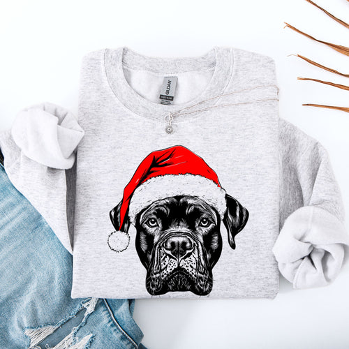 Cane Corso Santa Claus Christmas Dog Lover Portrait Deluxe Edition Graphic Sweatshirt