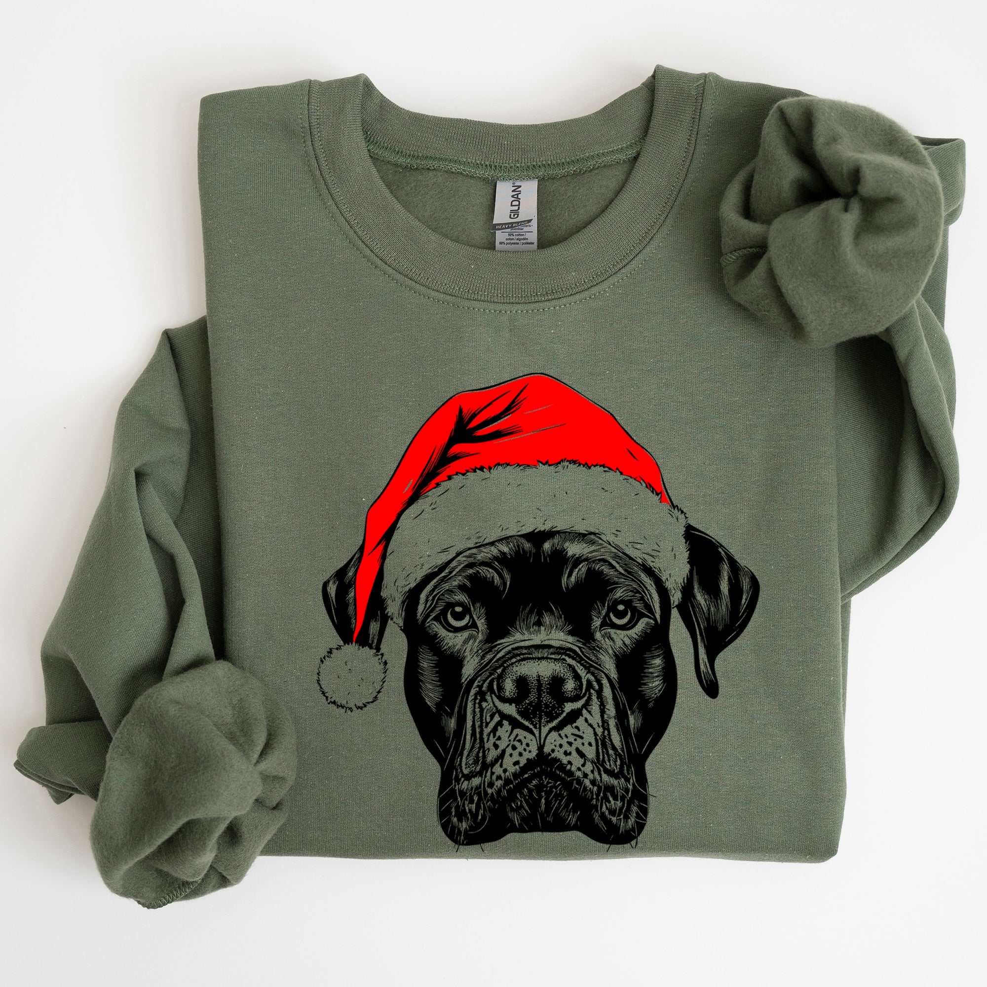 Cane Corso Santa Claus Christmas Dog Lover Portrait Deluxe Edition Graphic Sweatshirt
