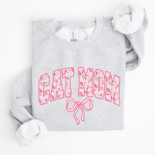 Cat Mom Coquette Pink Bows Trend Girly Soft Girl Era Design Graphic Chic Sweatshirt