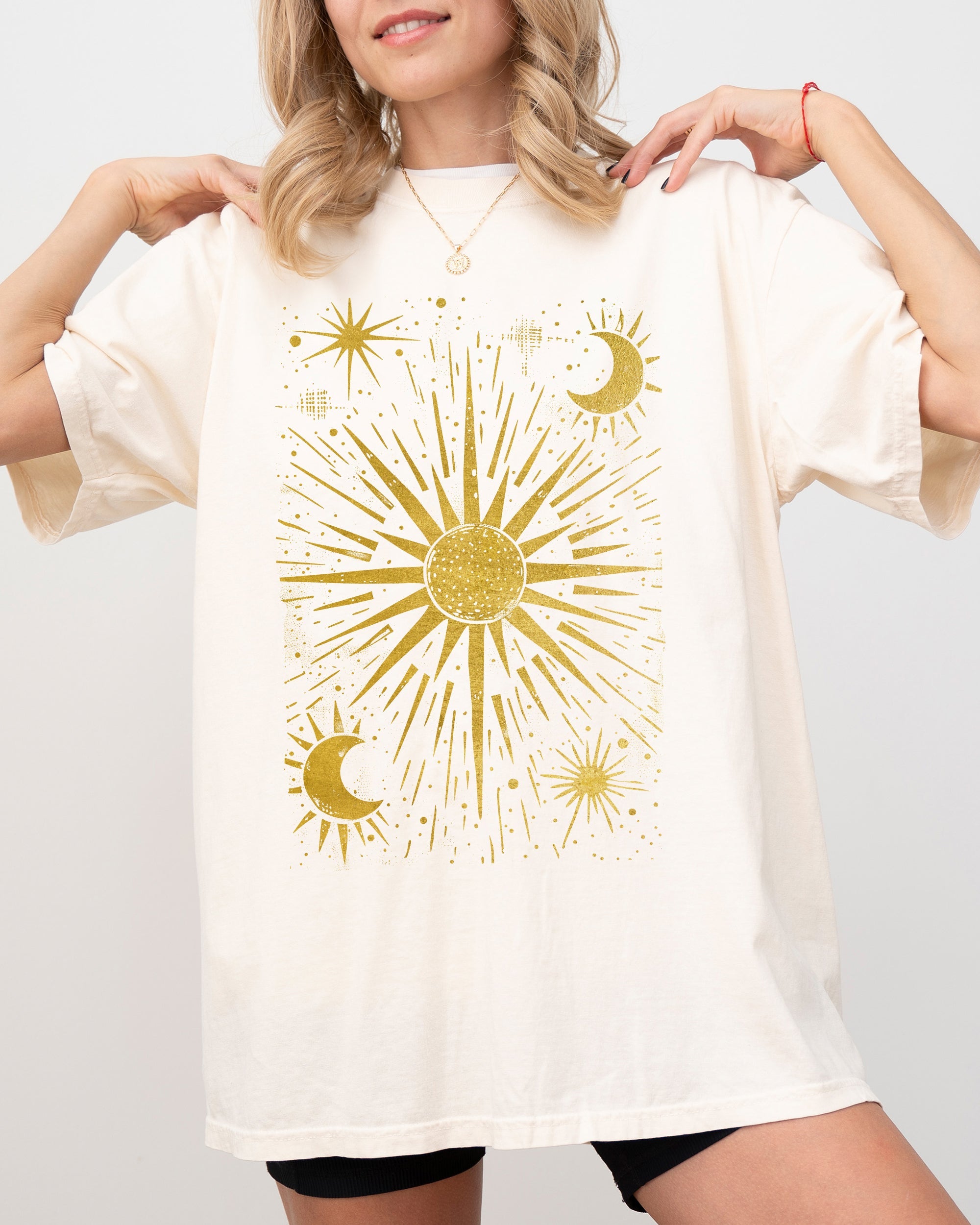 Celestial Stars Moon Mystical Space Vintage Cosmic Dreamscape Comfort Colors Tee