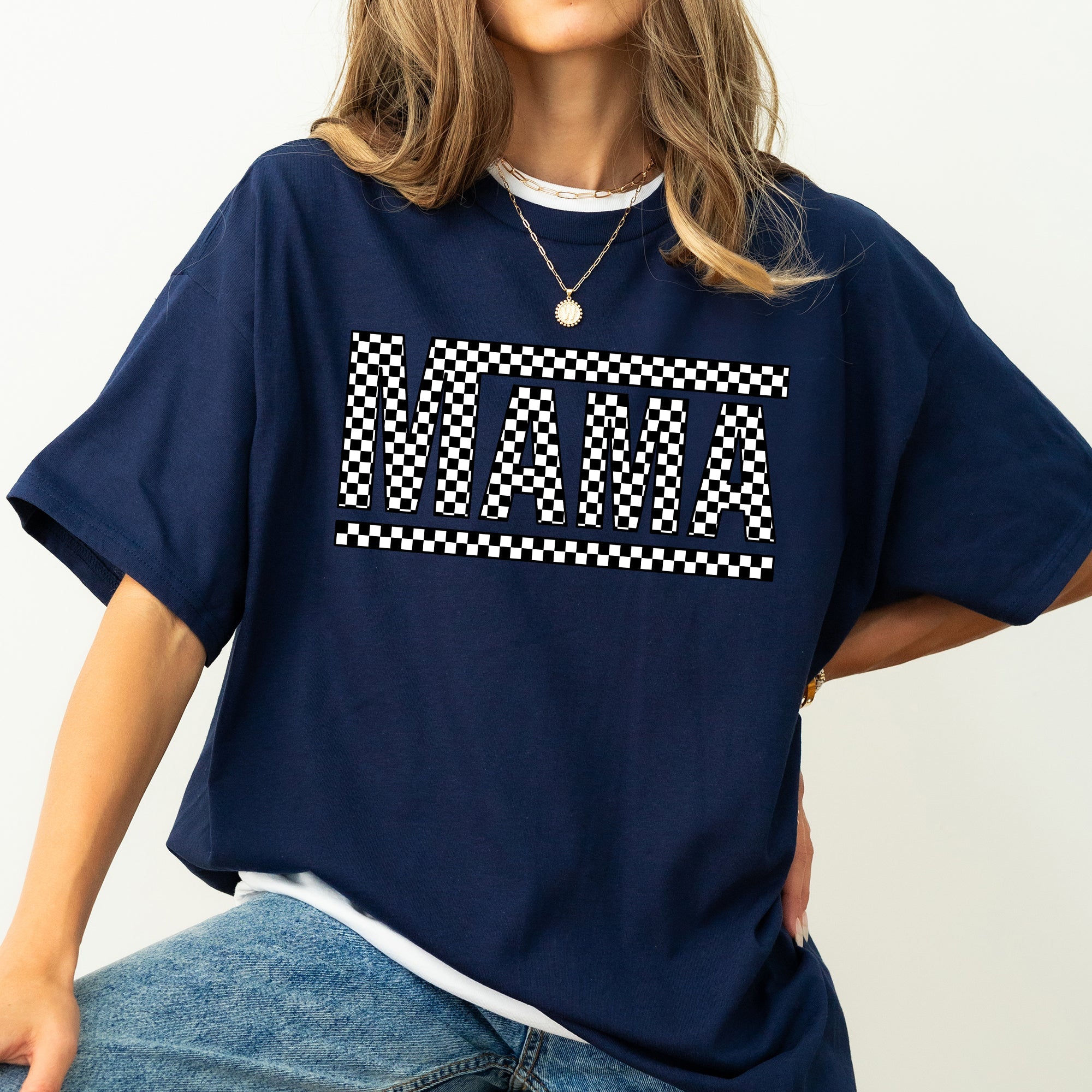 Checkered Mama Retro Vintage Plaid Nostalgic Americana Style Classic Comfort Colors Tee