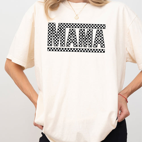 Checkered Mama Retro Vintage Plaid Nostalgic Americana Style Classic Comfort Colors Tee