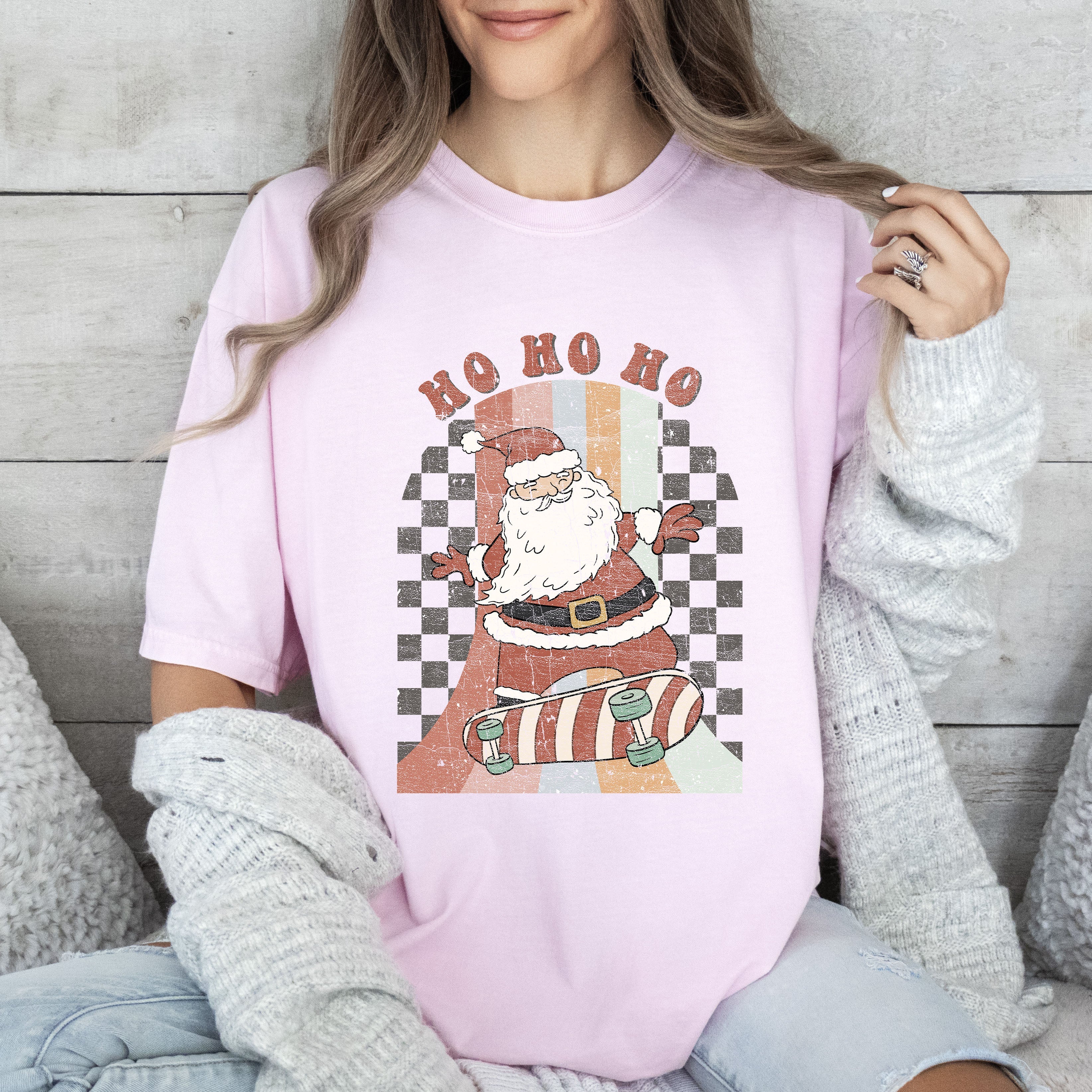 Retro Ho Ho Ho Santa Vintage Christmas Cheer Edition Deluxe Limited Comfort Colors Tee
