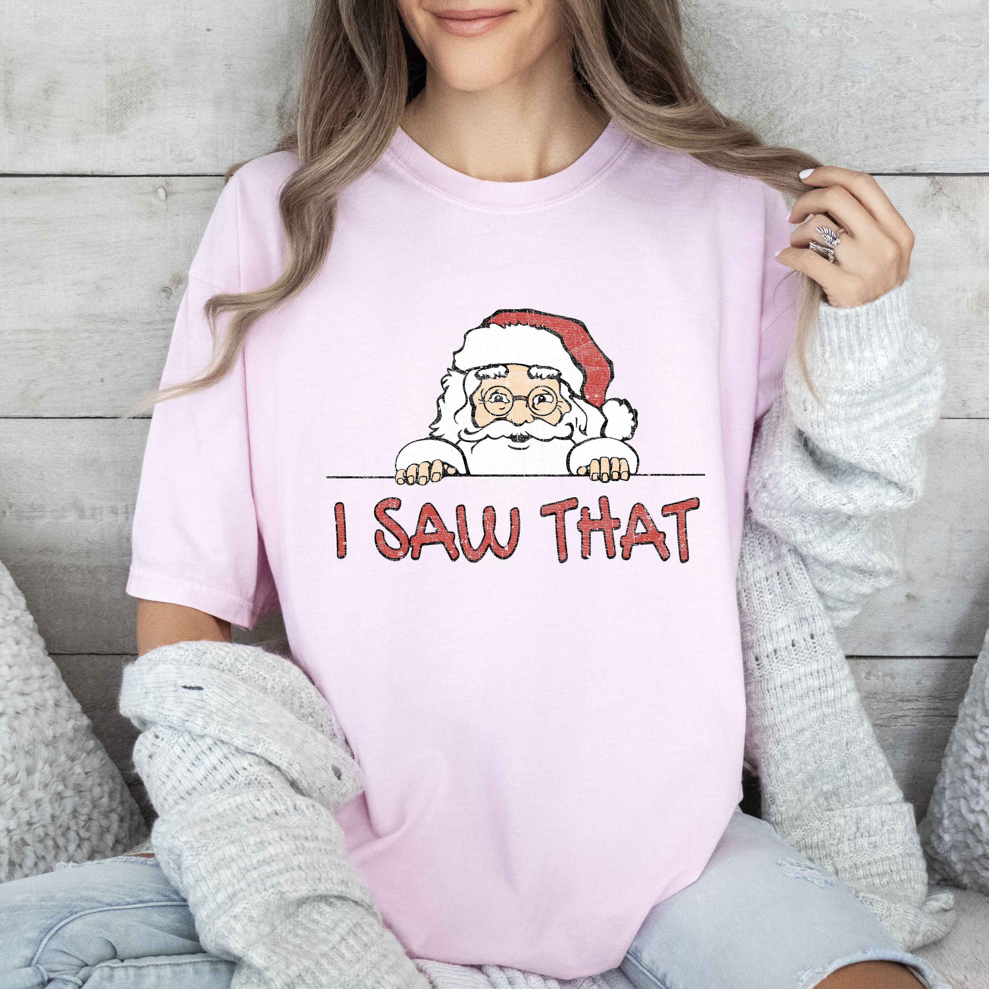 I Saw That Retro Santa Vintage Christmas Santa Claus Holiday Edition Comfort Colors Tee