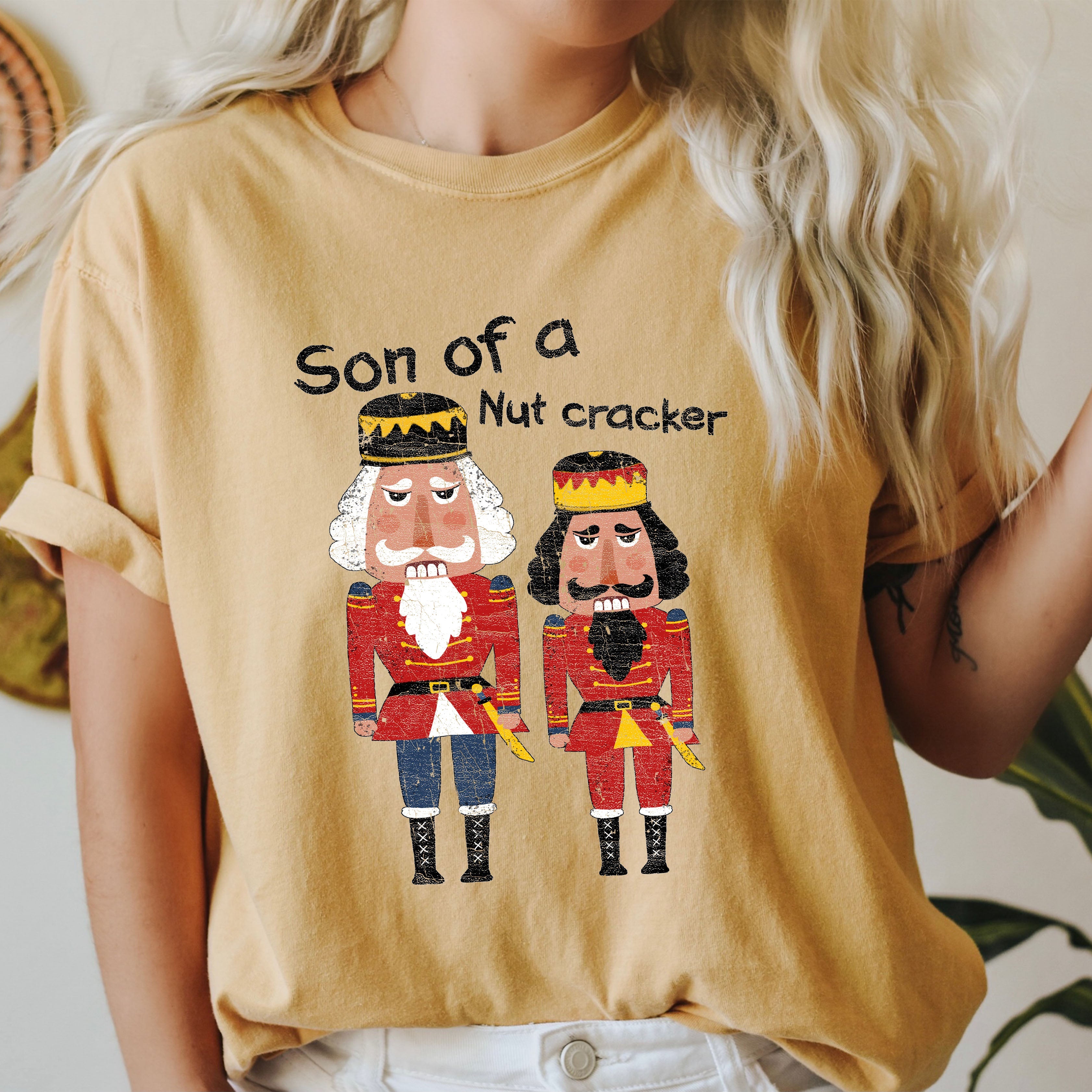 Son Of A Nutcracker Vintage Christmas Design For Holiday Cheer Edition Comfort Colors Tee