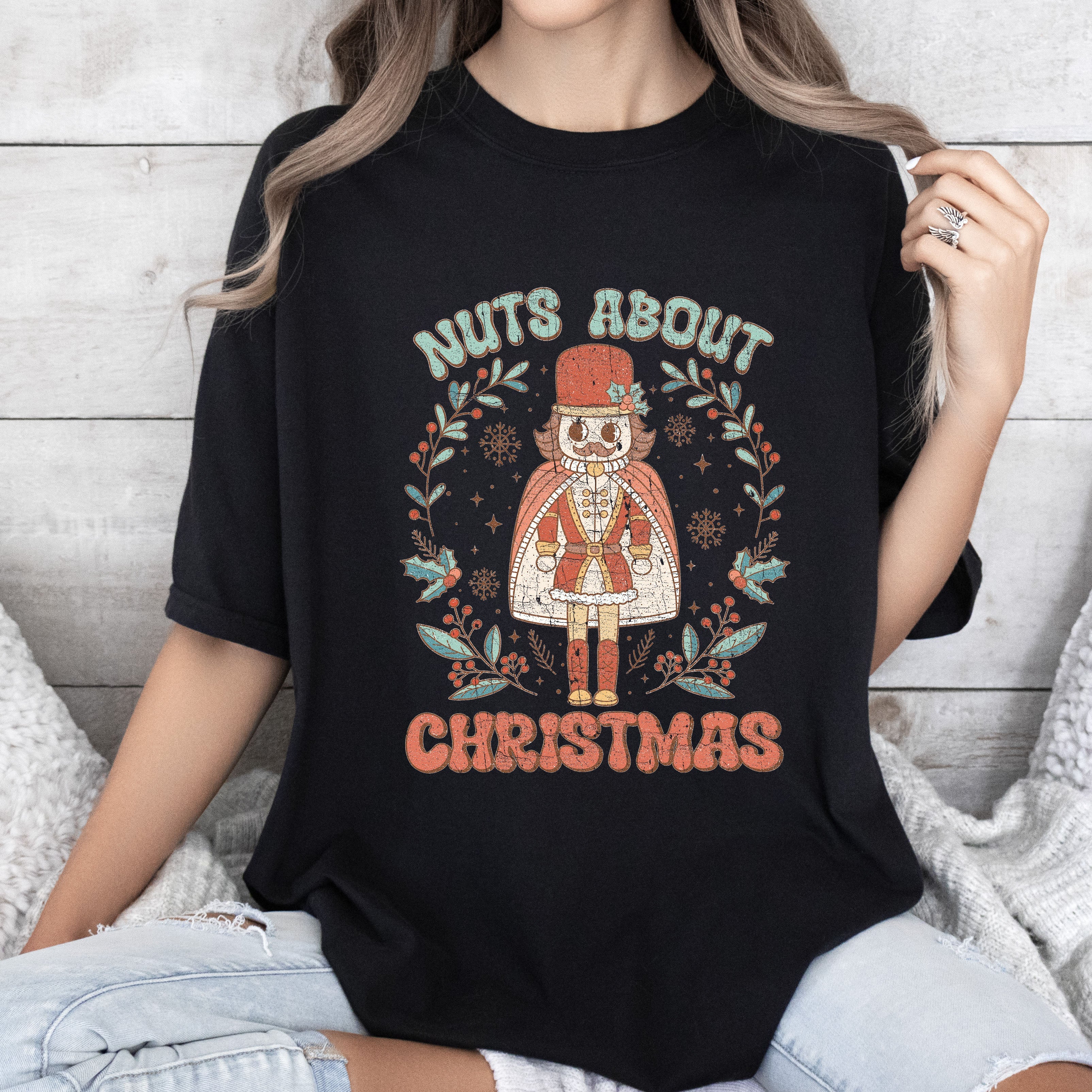 Nuts About Christmas Retro Vintage Nutcracker Holiday Parade Scene Comfort Colors Tee