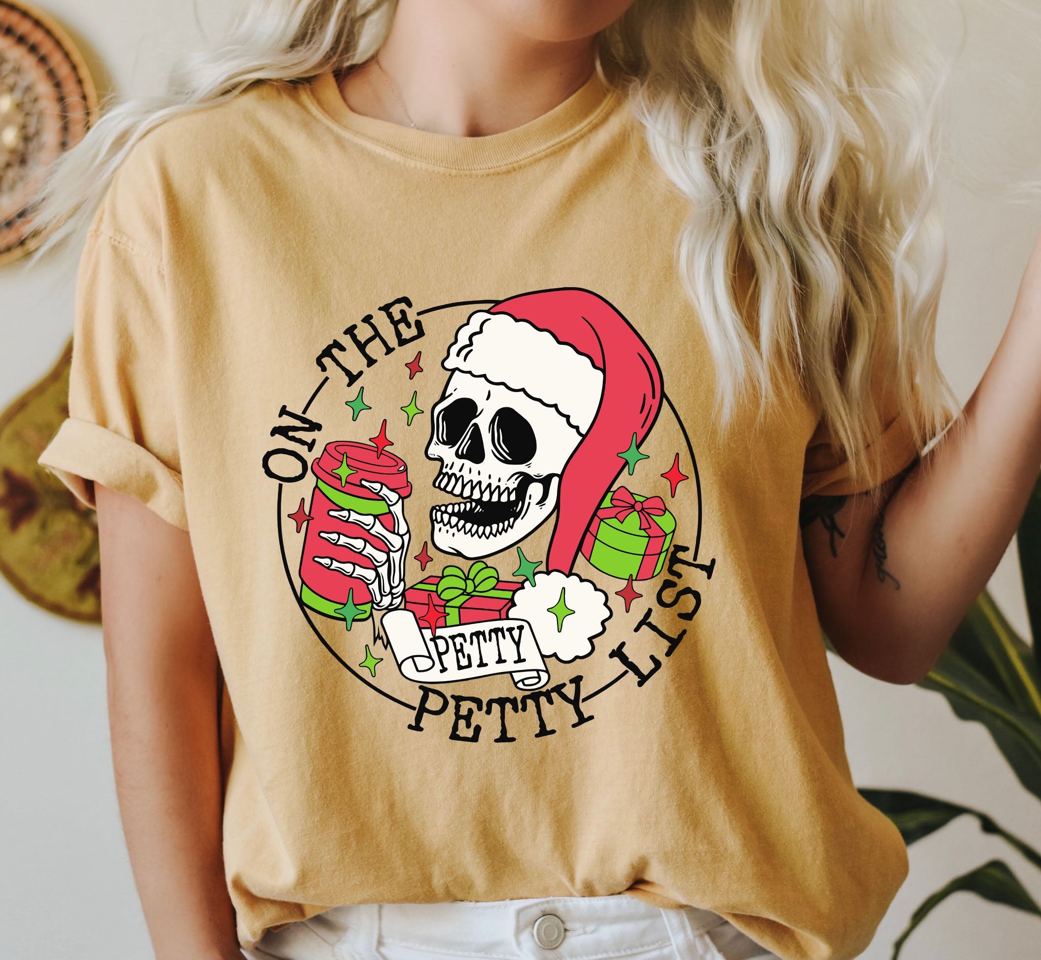 On The Petty List Limited Edition Vintage Christmas Holiday Classic Graphic Comfort Colors Tee