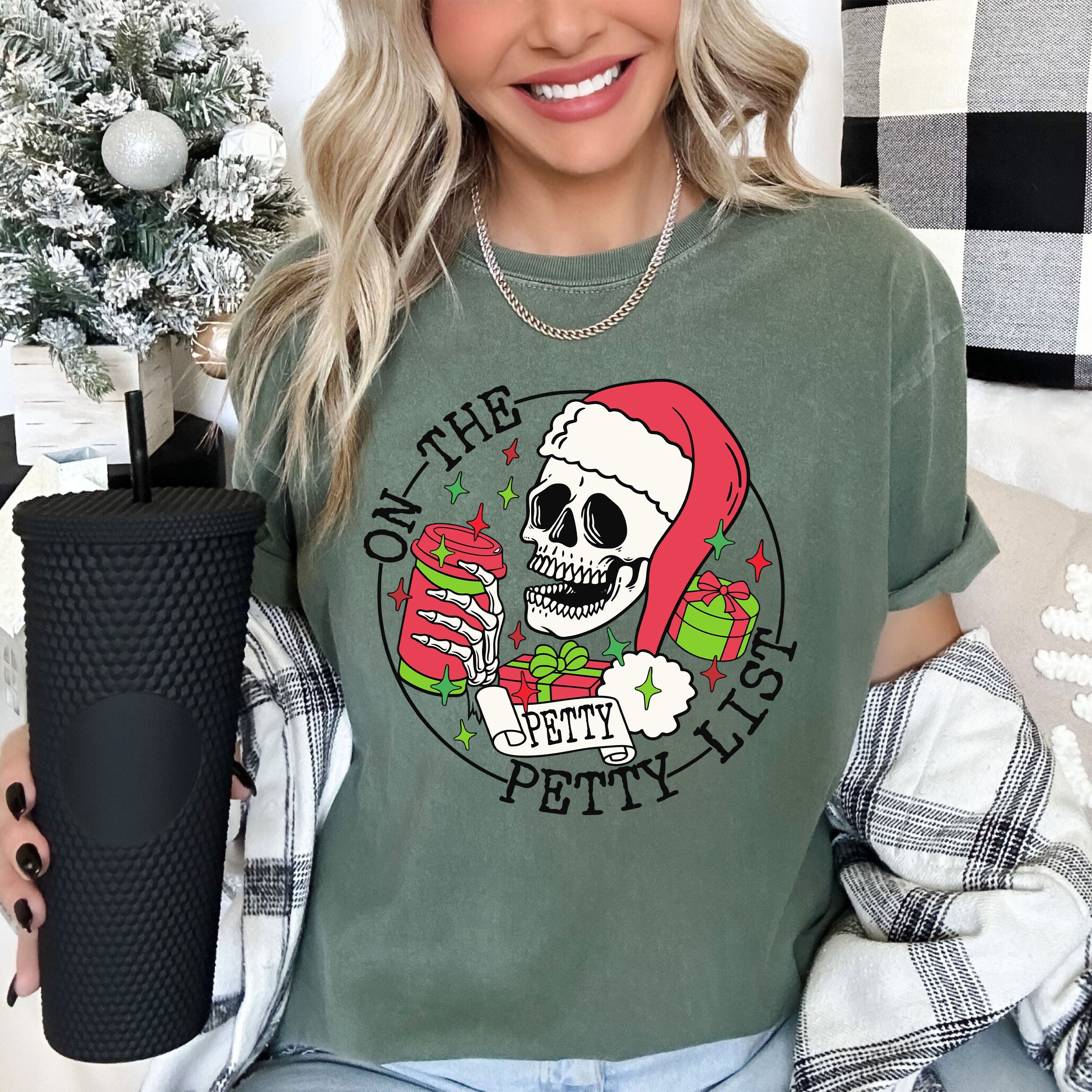 On The Petty List Limited Edition Vintage Christmas Holiday Classic Graphic Comfort Colors Tee