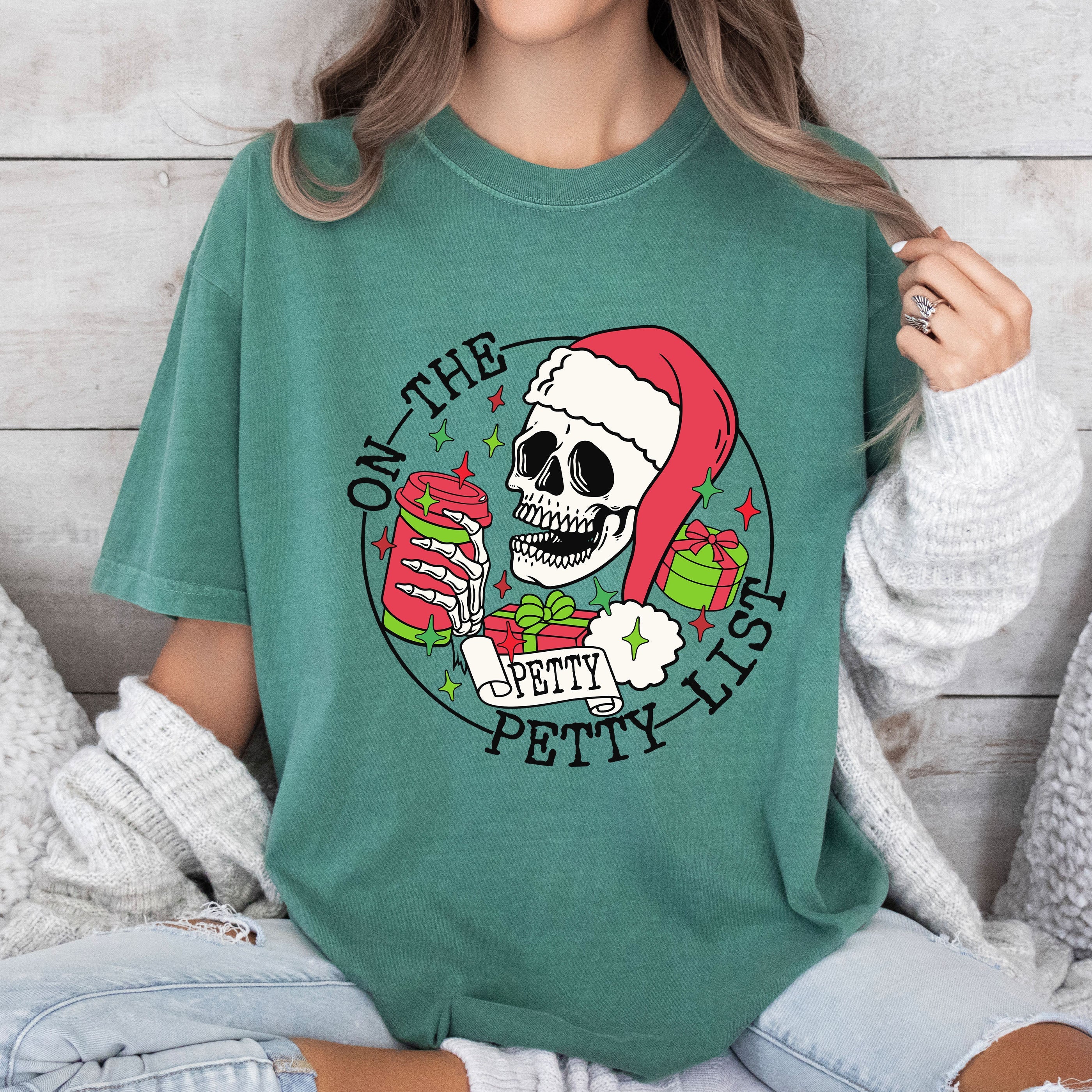 On The Petty List Limited Edition Vintage Christmas Holiday Classic Graphic Comfort Colors Tee