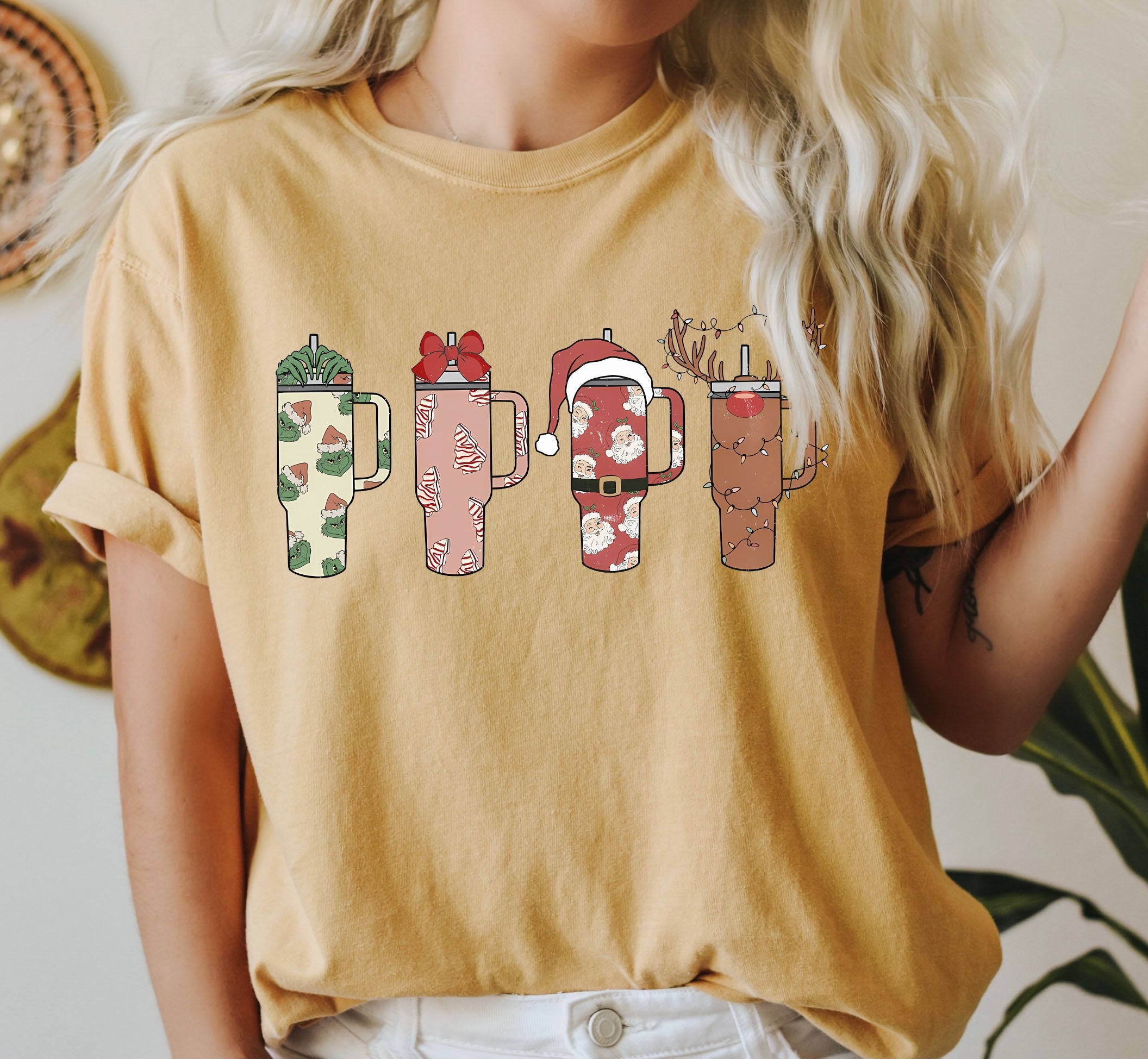 Obsessive Cup Disorder Retro Christmas Vintage Classic Christmas Comfort Colors Tee