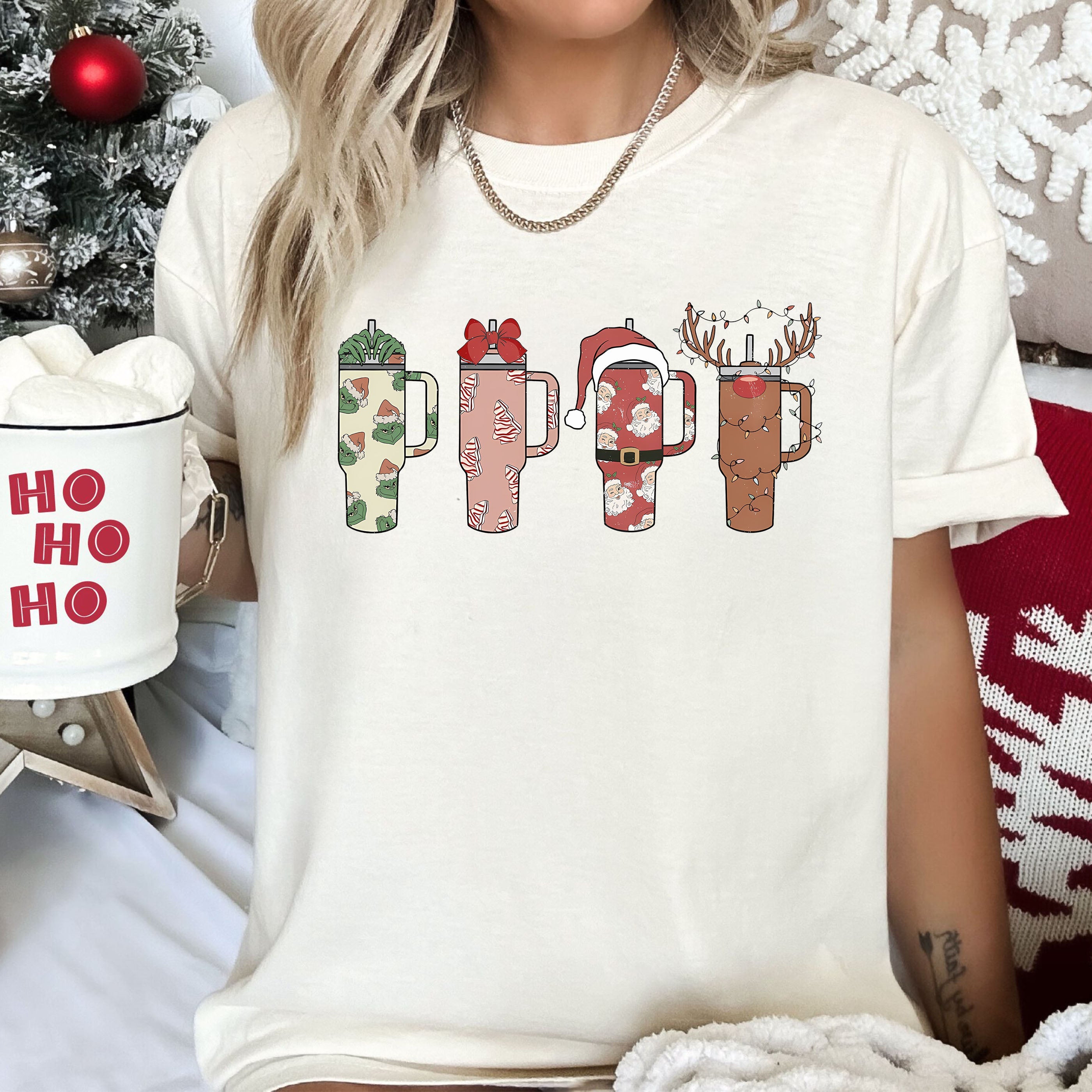 Obsessive Cup Disorder Retro Christmas Vintage Classic Christmas Comfort Colors Tee