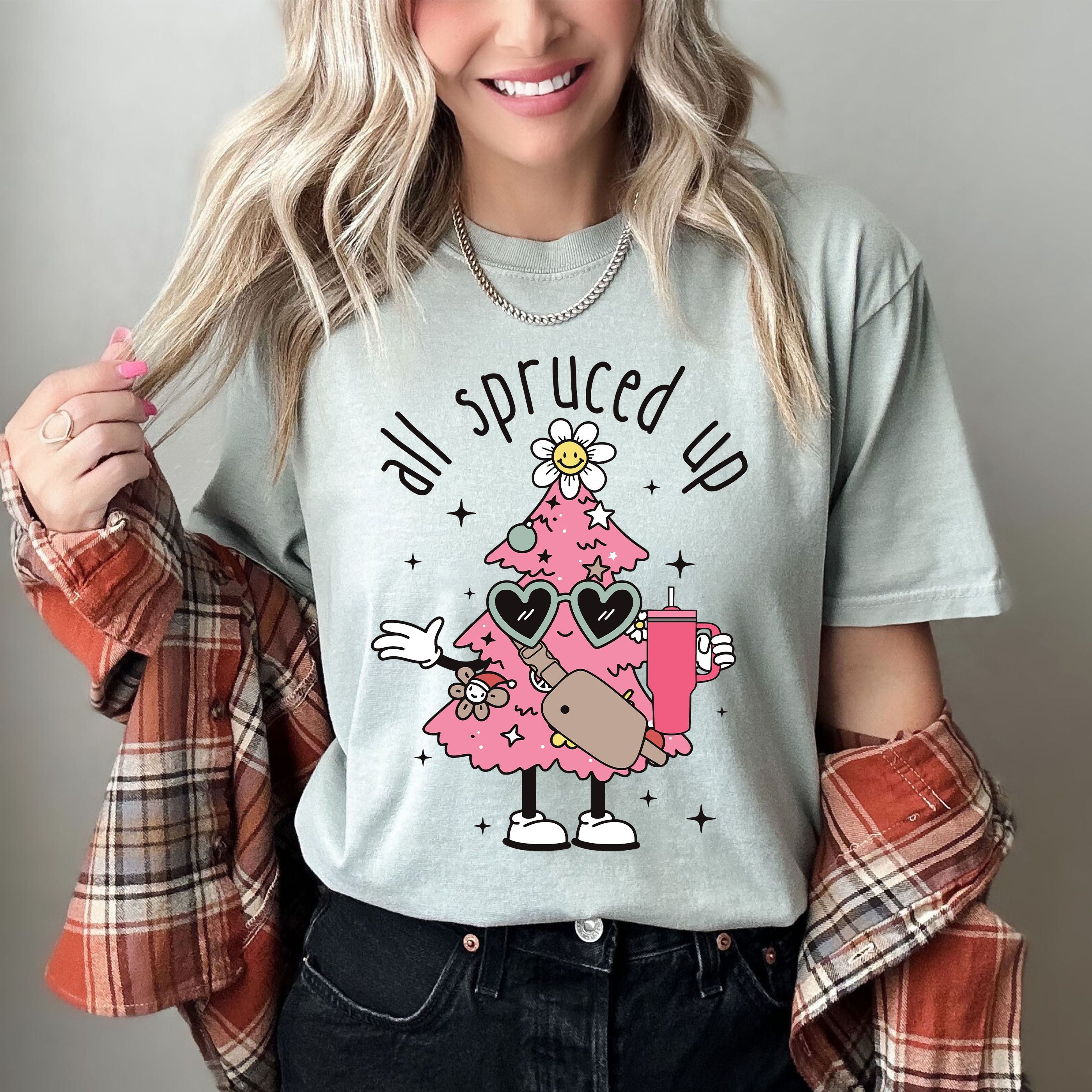 All Spruced Up Retro Holiday Edition Vintage Classic Christmas Comfort Colors Tee