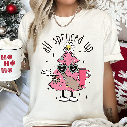 All Spruced Up Retro Holiday Edition Vintage Classic Christmas Comfort Colors Tee
