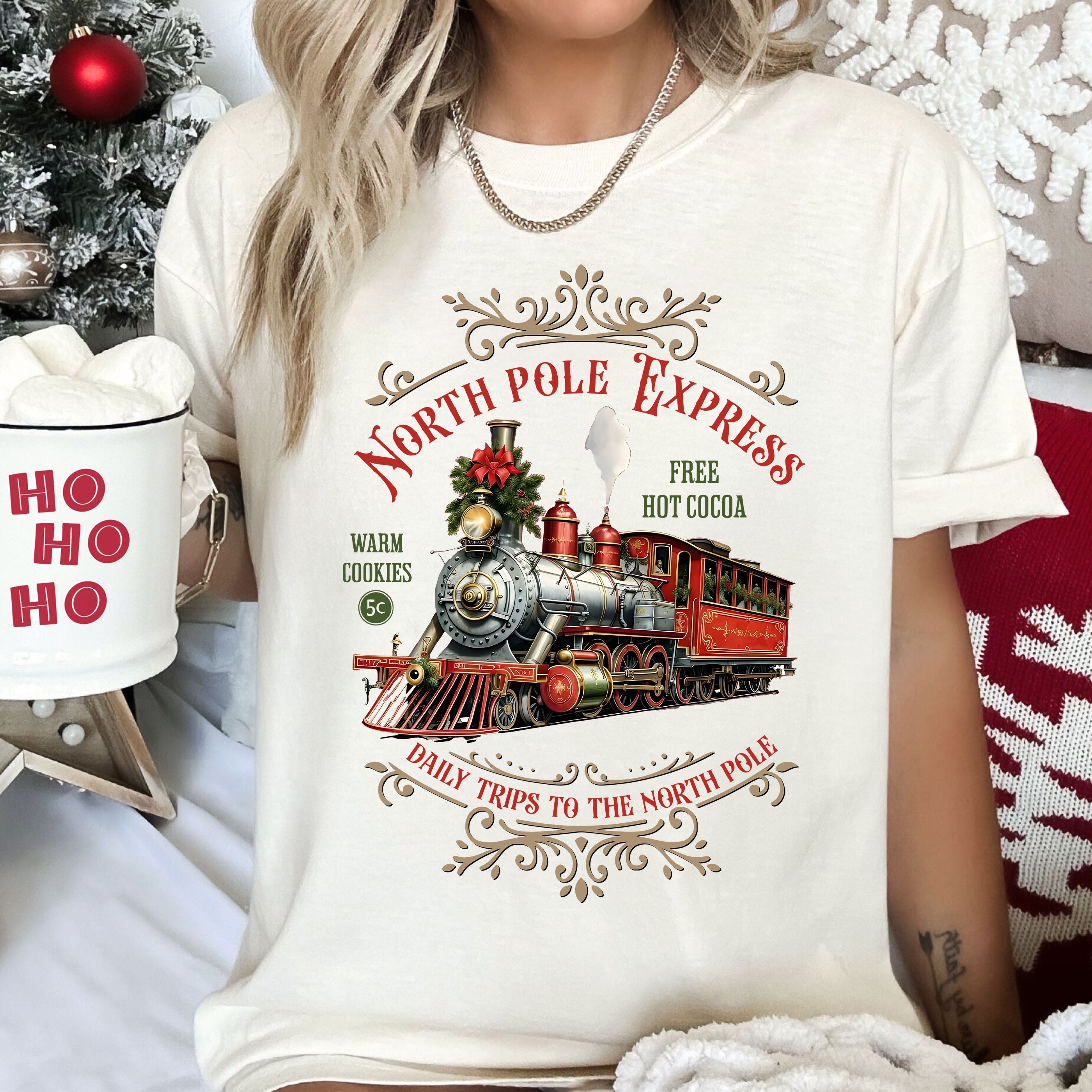 North Pole Express Retro Vintage Classic Christmas Edition Deluxe Comfort Colors Tee