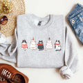 Charming Christmas Cats And Kitties Celebrating With Santa In A Snowy Xmas Scene Sweatshirt