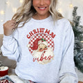 Christmas Vibes, Retro Santa Graphic Vintage Holiday Ultra Cozy Fleece Sweatshirt