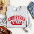 Christmas Vibes Snowflakes Retro Varsity Santa Snow Xmas Sweatshirt