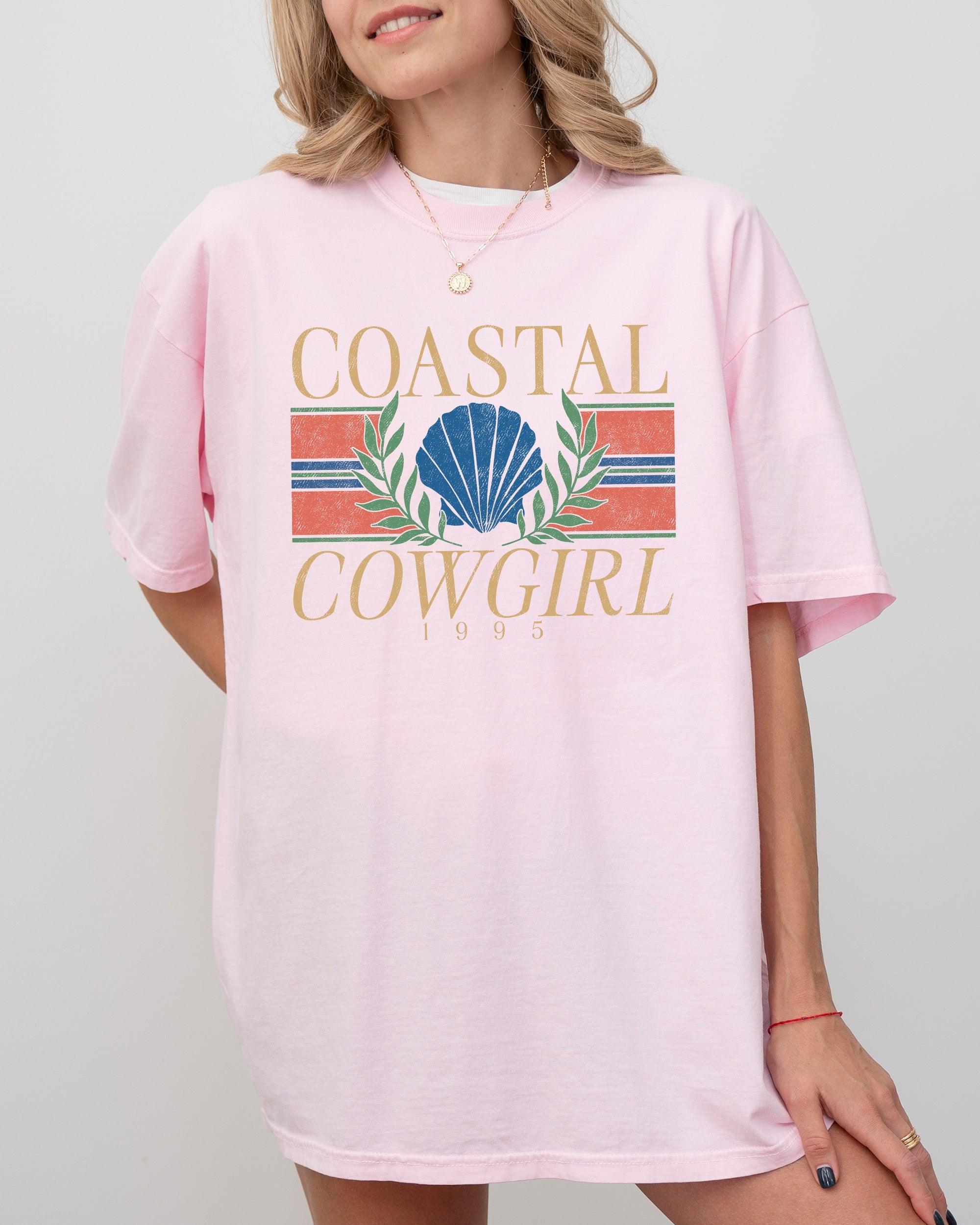 Coastal Cowgirl Vintage Summer Beach Vacation Ocean Sea Shell Comfort Colors Tee