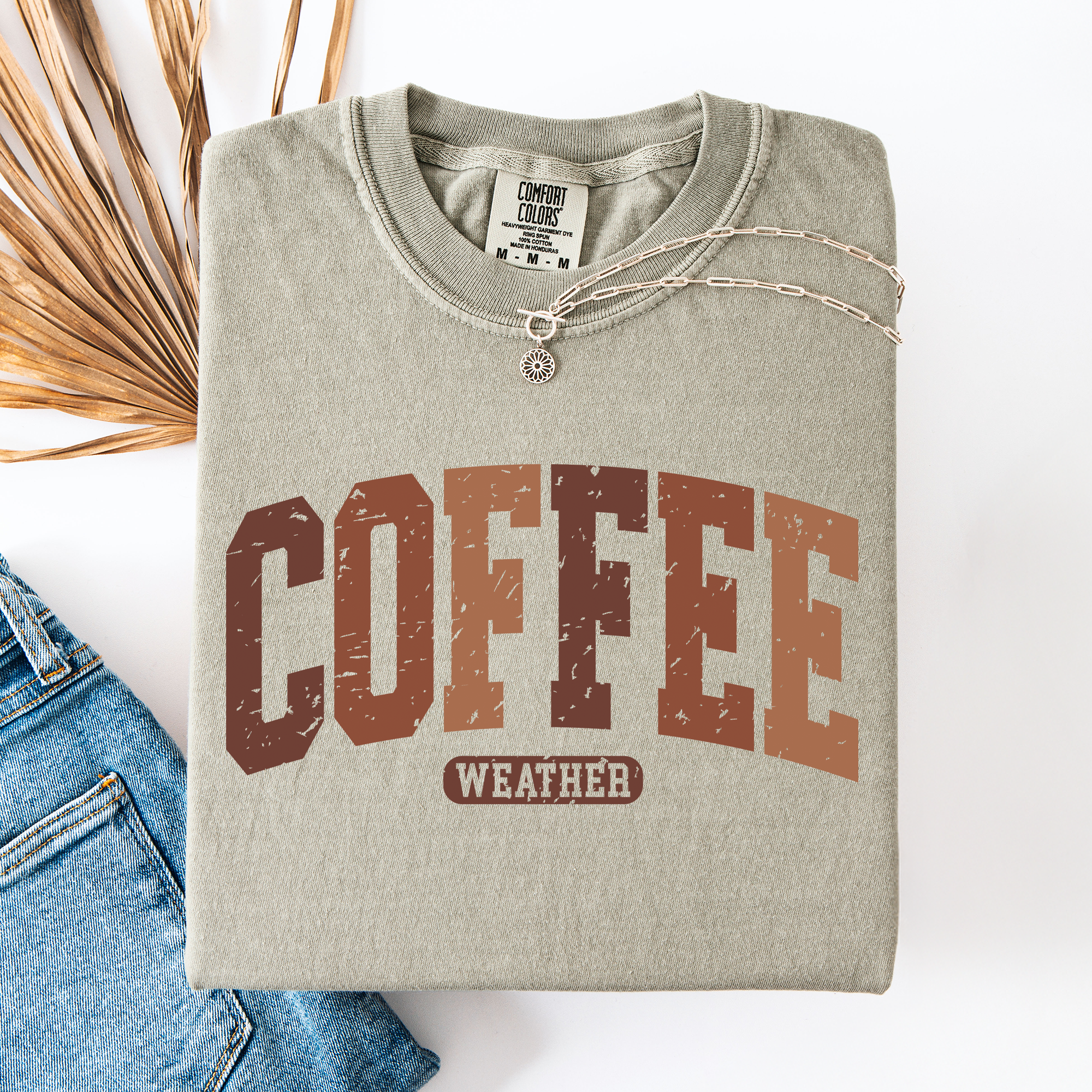 Coffee Weather Checkered Pumpkin Autumn Cozy Vintage-Inspired Comfort Colors Tee