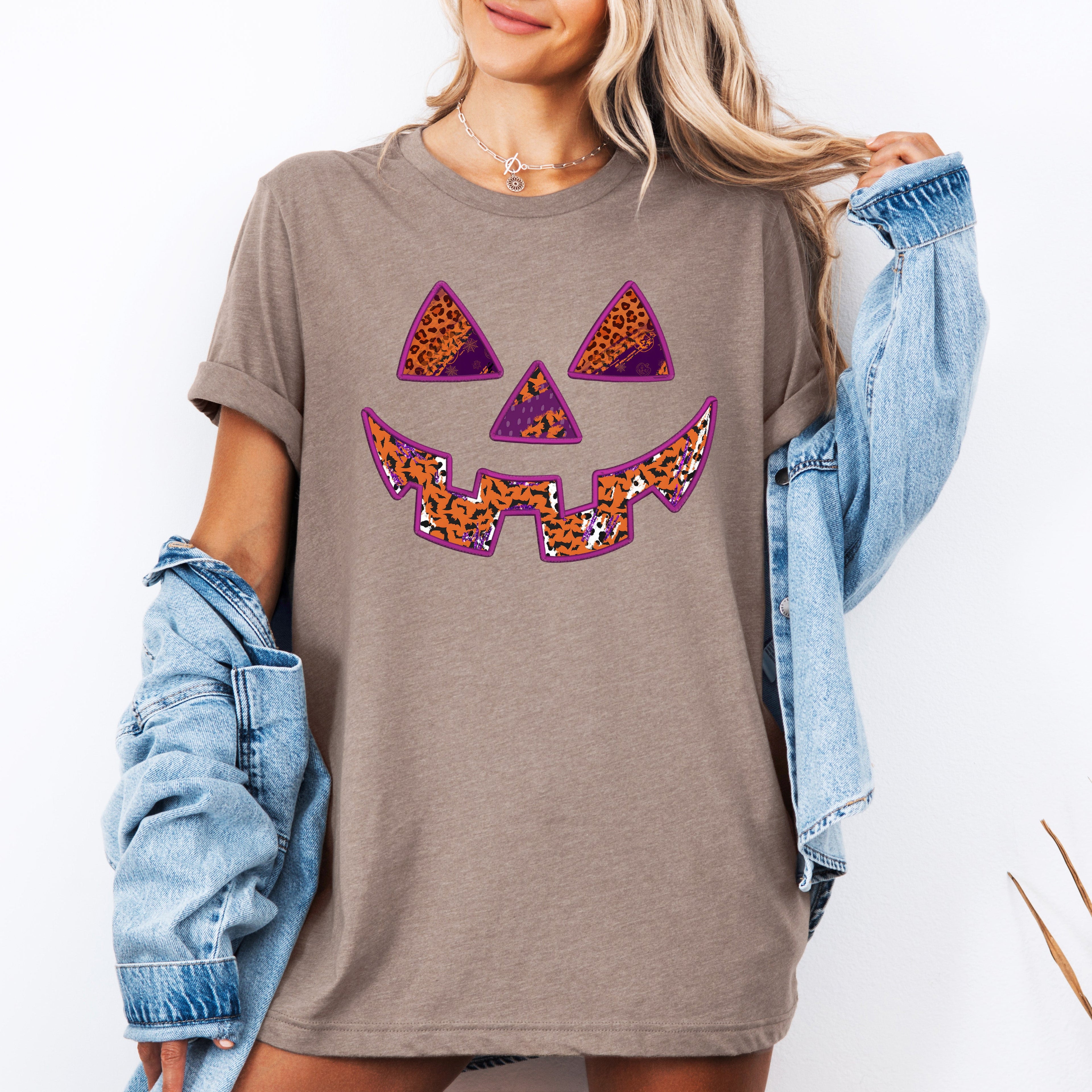 Colorful Jack-O-Lantern Halloween Retro Vintage Illustrated Artwork Ornament Graphic Tee